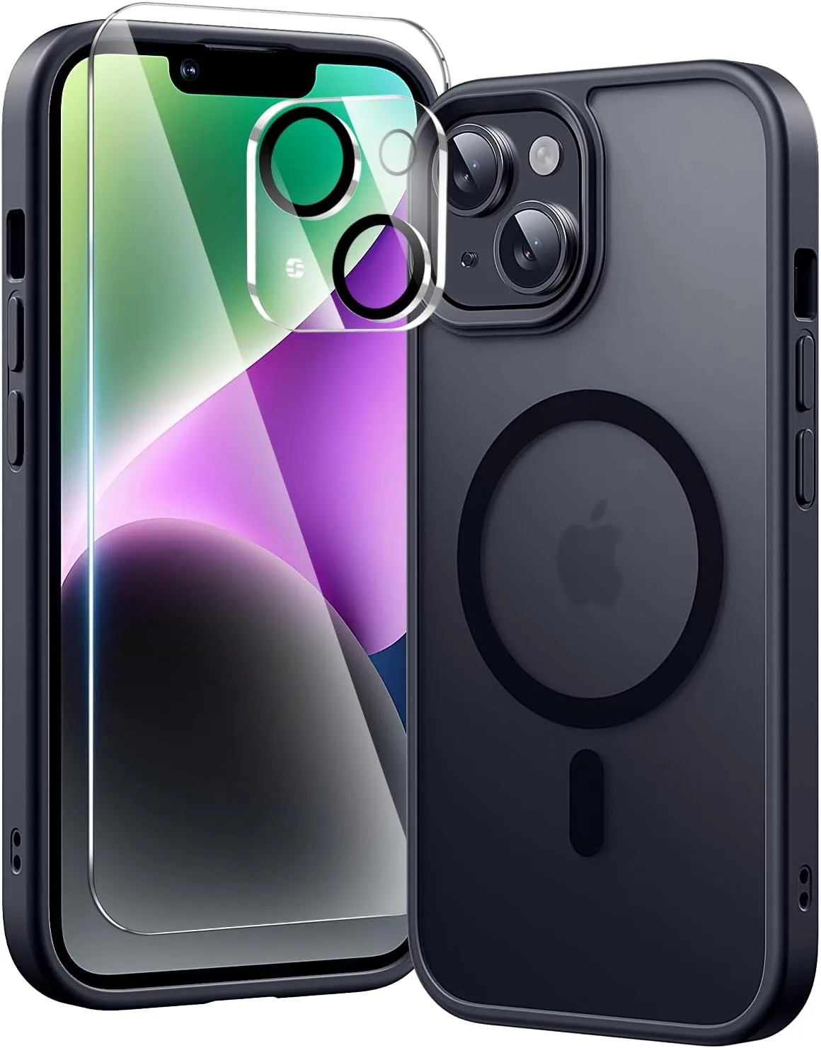 toushion 3 in 1 for iPhone 14 Case Matte Black