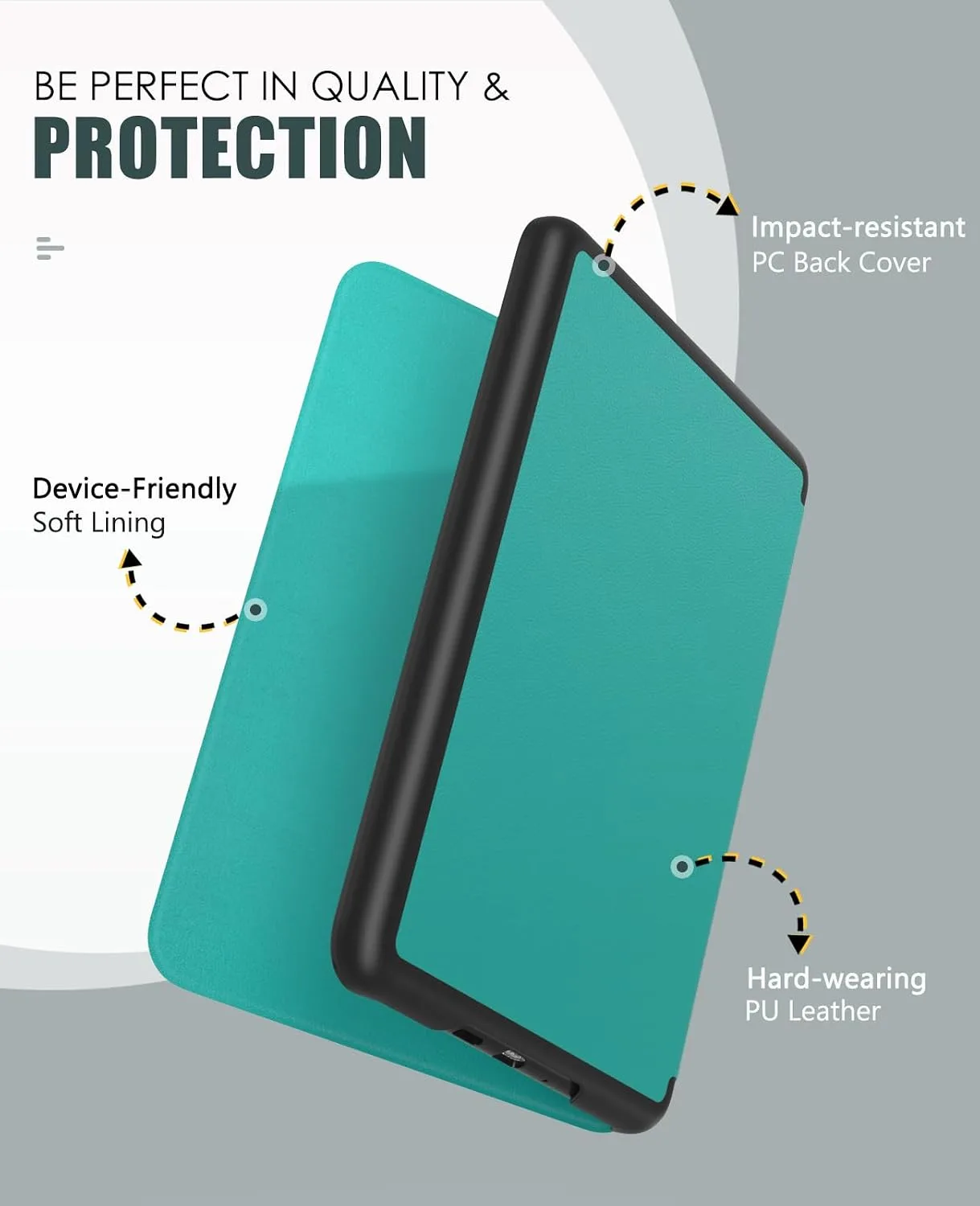 MoKo Case for 7" Kindle Paperwhite 12th Gen&Colorsoft 2024, Jade Green