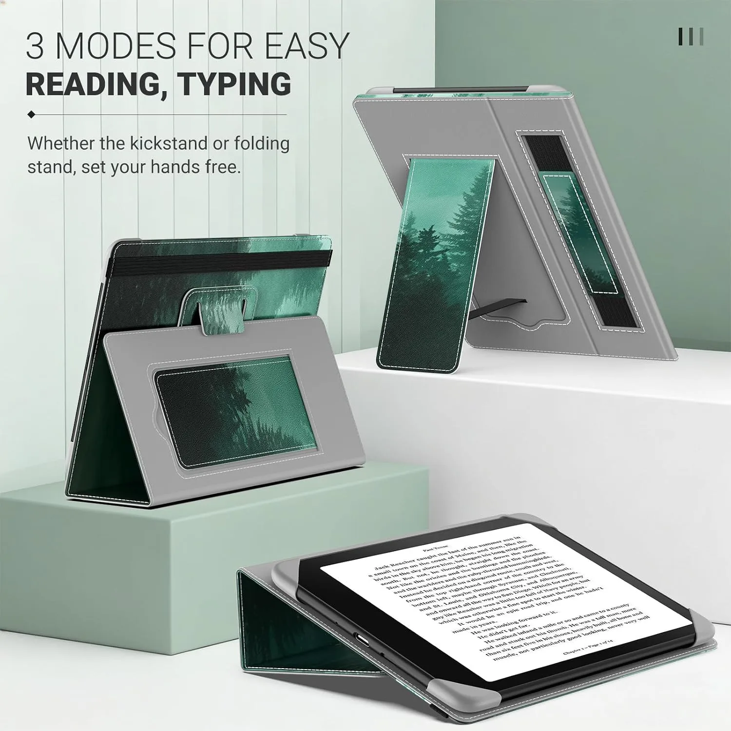 MoKo Universal Case for 6.8,7 Inch eReaders&Tablets, Forest