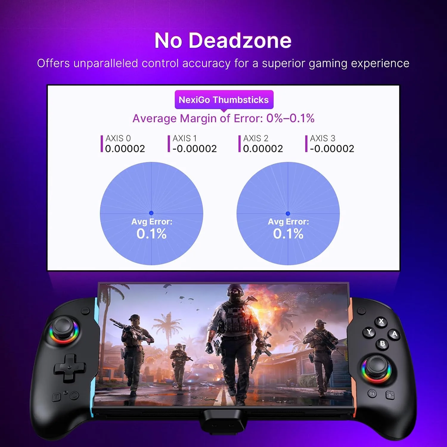 NexiGo Hall Effect Gripcon for Switch 2, 4K HDMI Output for TV Mode, Ergonomic Handheld Controller with Hall Sensing Joysticks & Triggers, RGB Lights, Mapping, 6-Axis Gyro, Turbo, Black