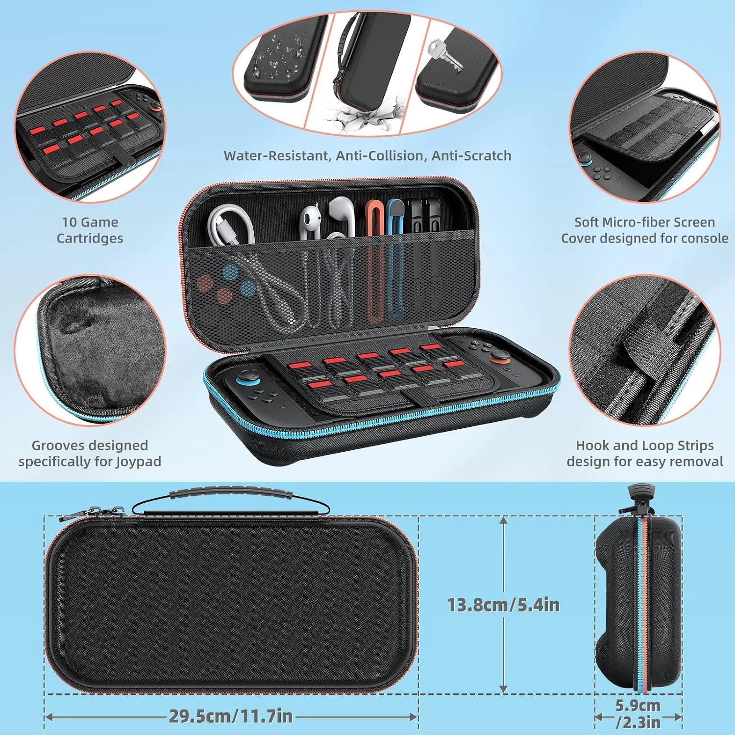 Switch 2 Accessories, 20-in-1 Bundle Case for Nintendo Switch 2 (Black)