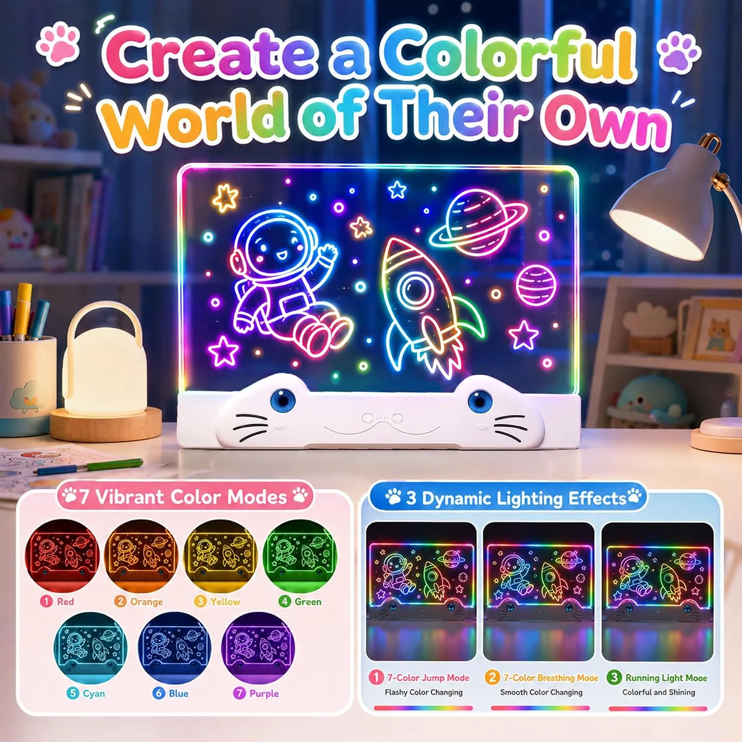 LED Drawing Board for Kids,Light Up Drawing Board,Gifts for Girls Boys Kids