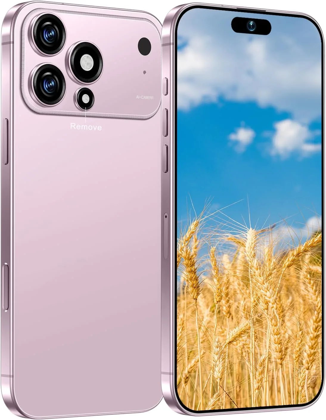 Huness 17 PM 16+1TB Unlocked Cell Phone,6.9" HD Screen Unlocked Phones,Android 15 7000mAh Long Battery Life Smartphone,5G/Dual SIM/Fingerprint Button Unlock/Photos/Face ID (Pink)
