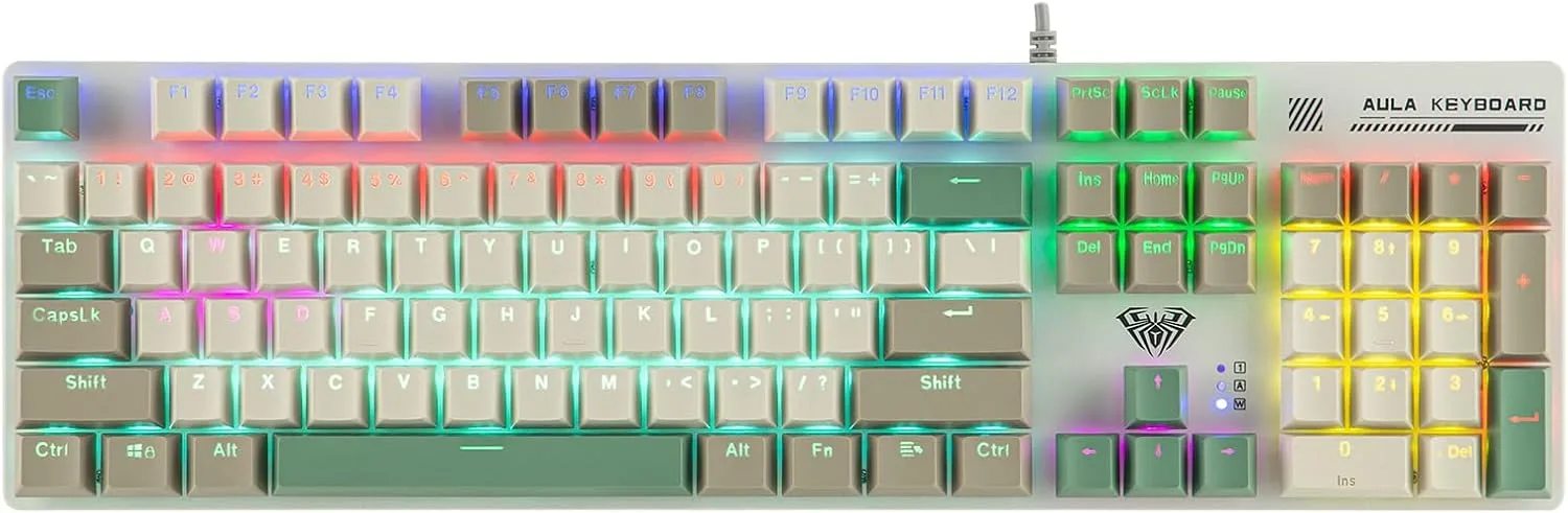 Teclado Gamer MechLands Aula S500 Mecánico Cableado Azul