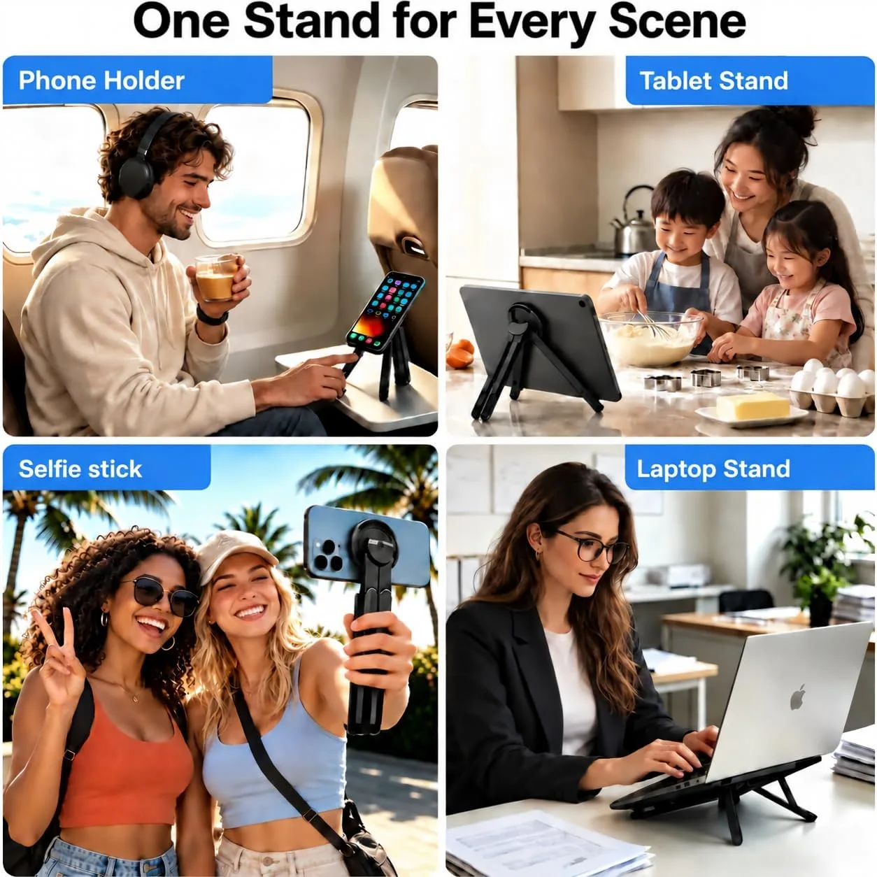 Portable Laptop Stand for Desk, Foldable Laptop Riser&Tablet Stand