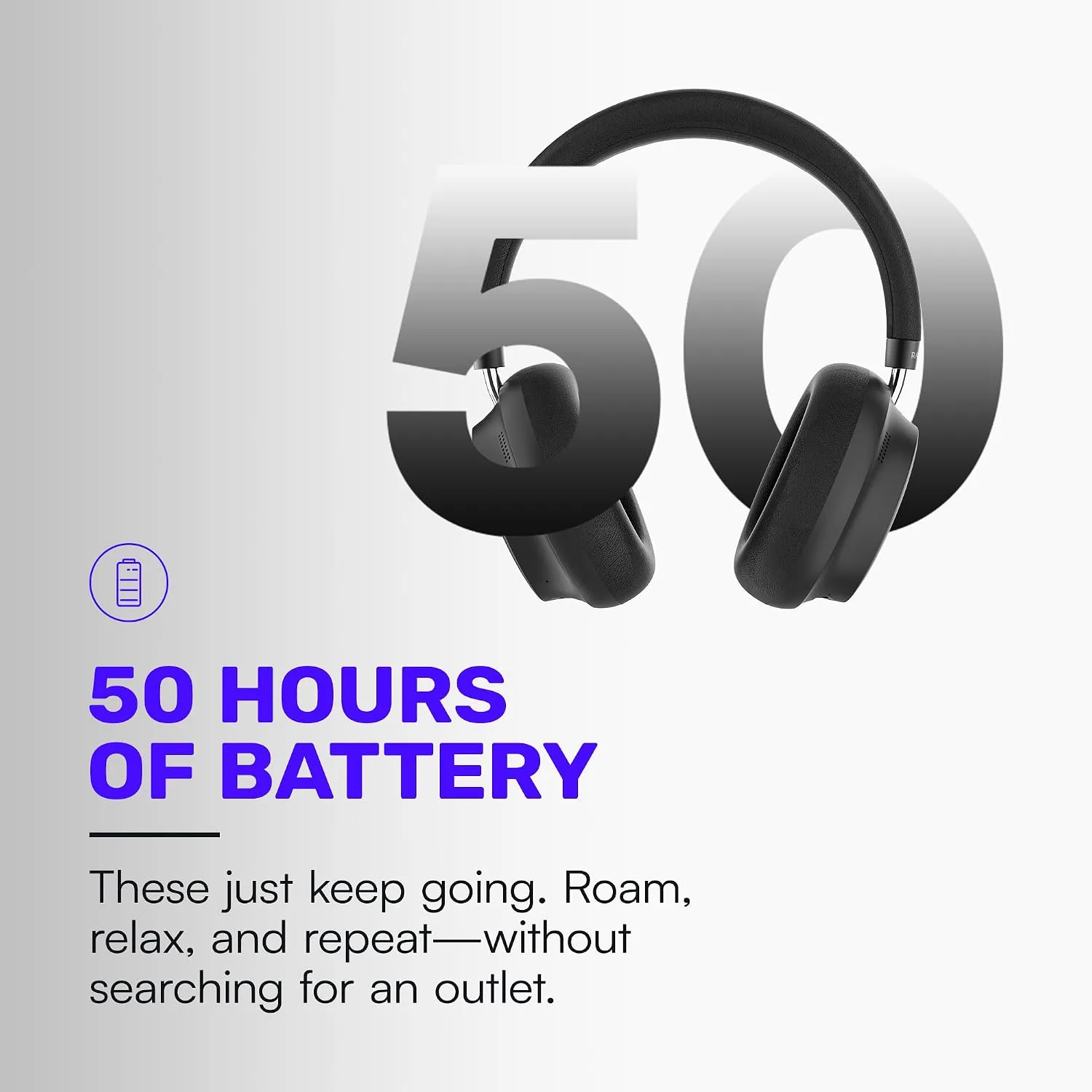 Raycon The Essential Bluetooth Headphones with 3 ANC Modes, Purple