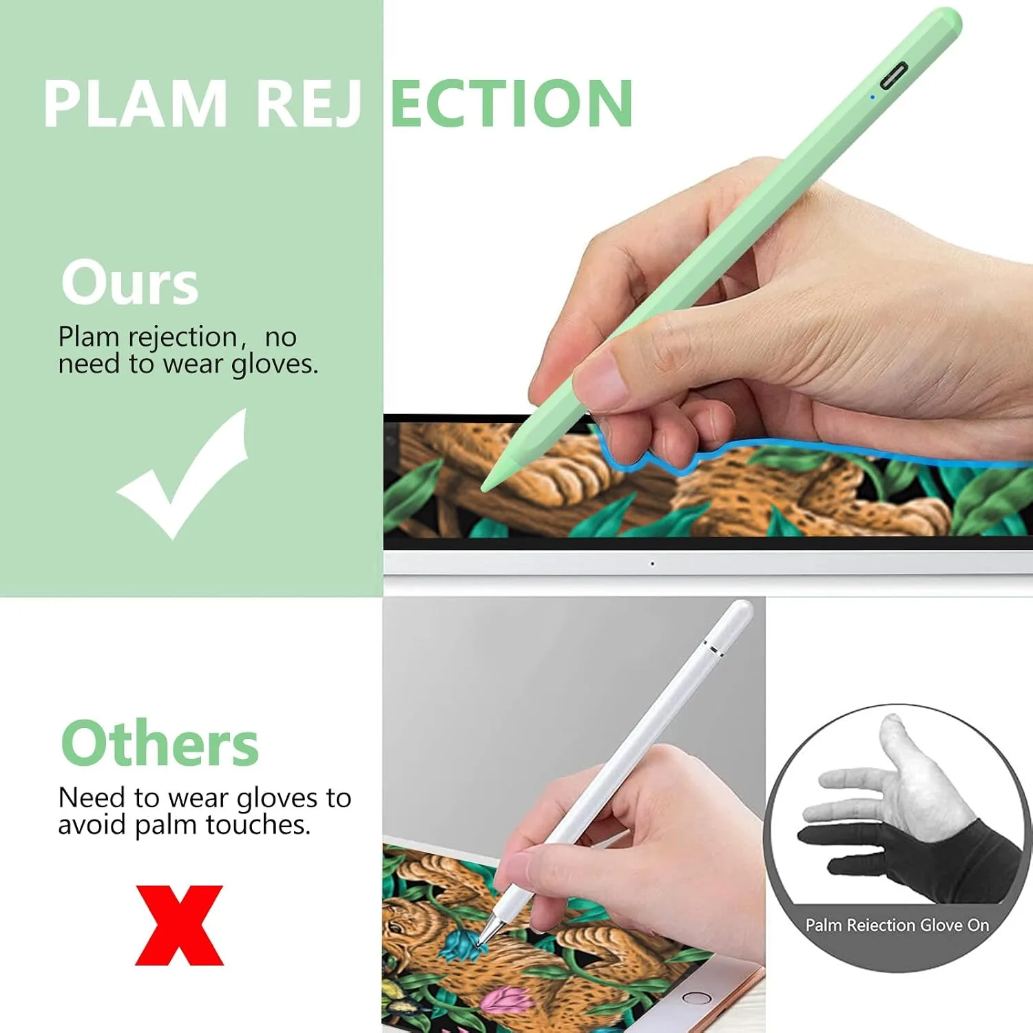 COO Stylus Pen for iPad Pro Air Mini 2018-2024, Palm Rejection Fast Charge