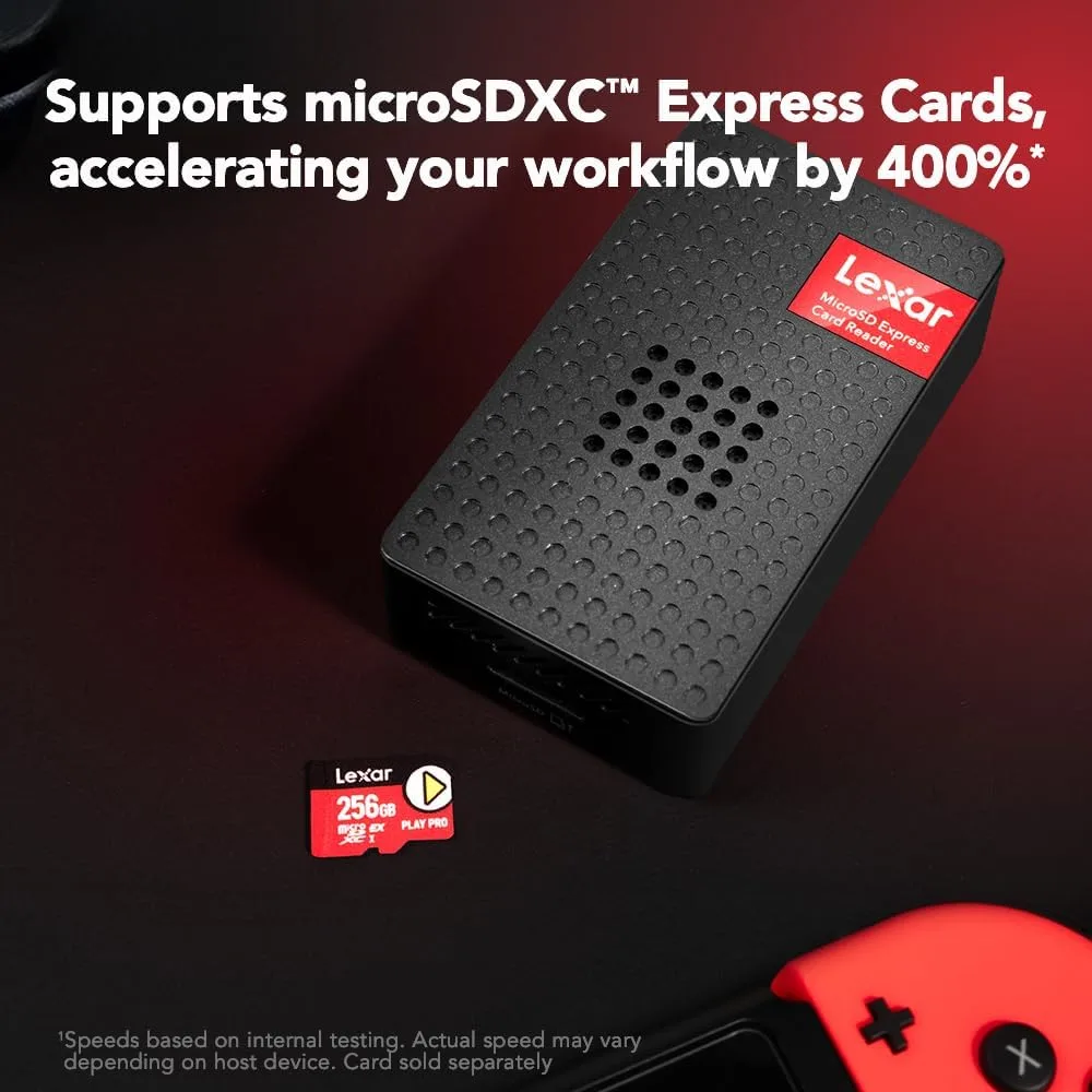 Lexar Play PRO Micro SD Express Card Reader, 900MB/s Read, USB 3.2 Gen 2