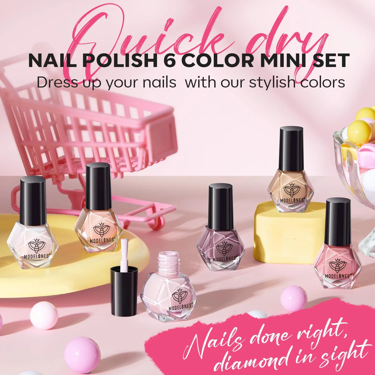 modelones Nude Nail Polish, 6 Colors Neutral Nude Nail Polish Set