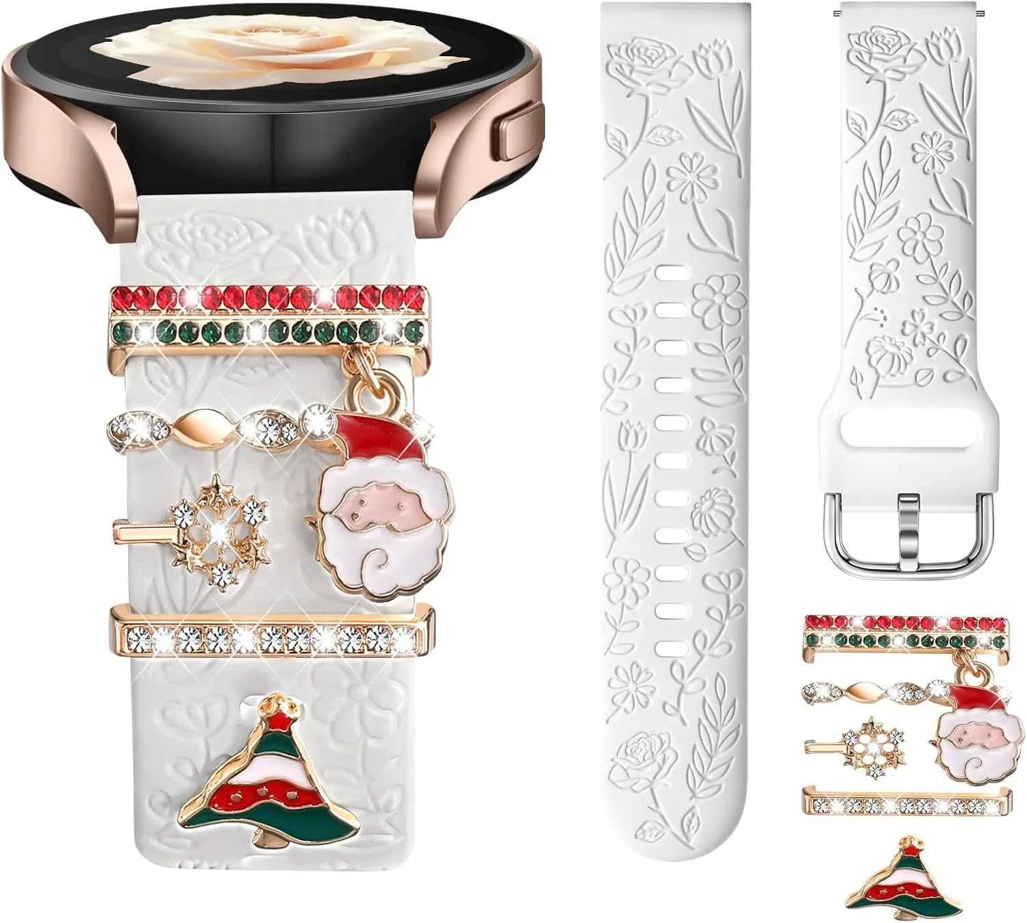 DaQin Flower Engraved Band Compatible with Samsung Galaxy Watch 7 Bands