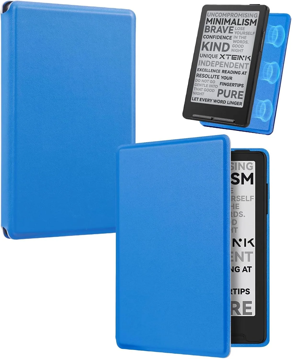 CoBak Magnetic Case for XTEINK X3 eBook Reader, 3.7" Ultra-Lightweight PU Leather Cover(Lake Blue)