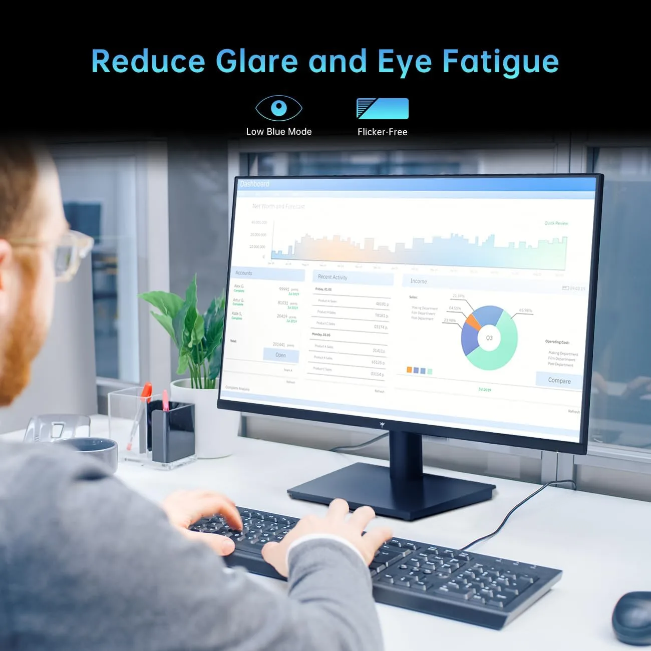 KTC 24 Inch 1080P FHD Computer Monitor, 100Hz Eye Care for Working