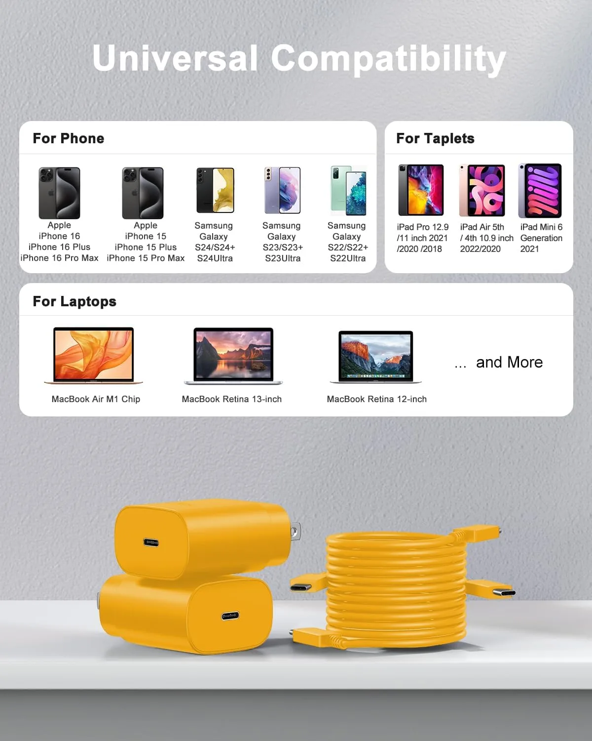 Type C Charger Fast Charging, 2Pack [10FT&6FT] Long USB C Cable with 25W Phone Super Fast Charger Block Compatible with Galaxy S26+/S25 Ultra,iPhone 18/17/16/Air/Plus/Pro Max/Duo