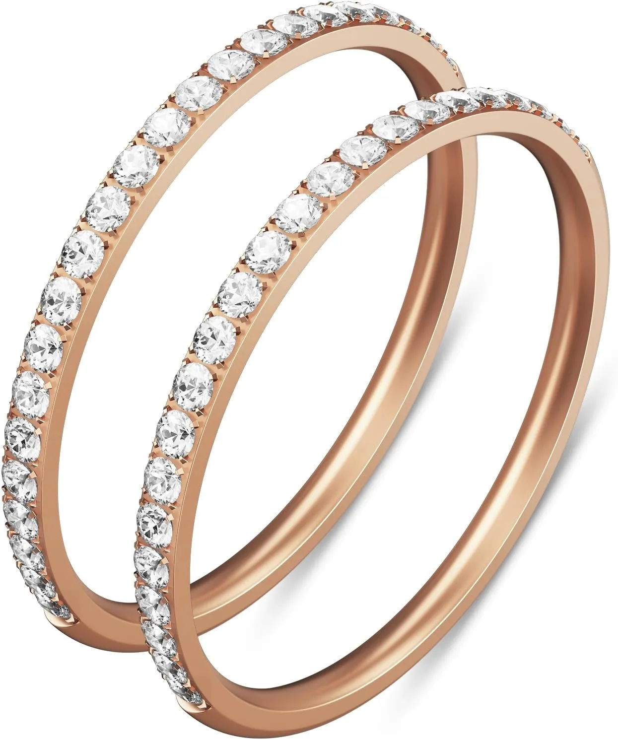 2-Pack 14K Gold Plated Stackable Bands for Oura Ring 5/Oura Ring Gen 4/3