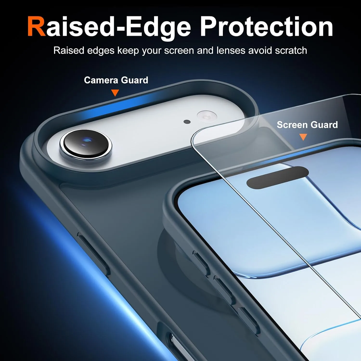 Temdan for iPhone AIR Case with Screen Protector Dark Blue