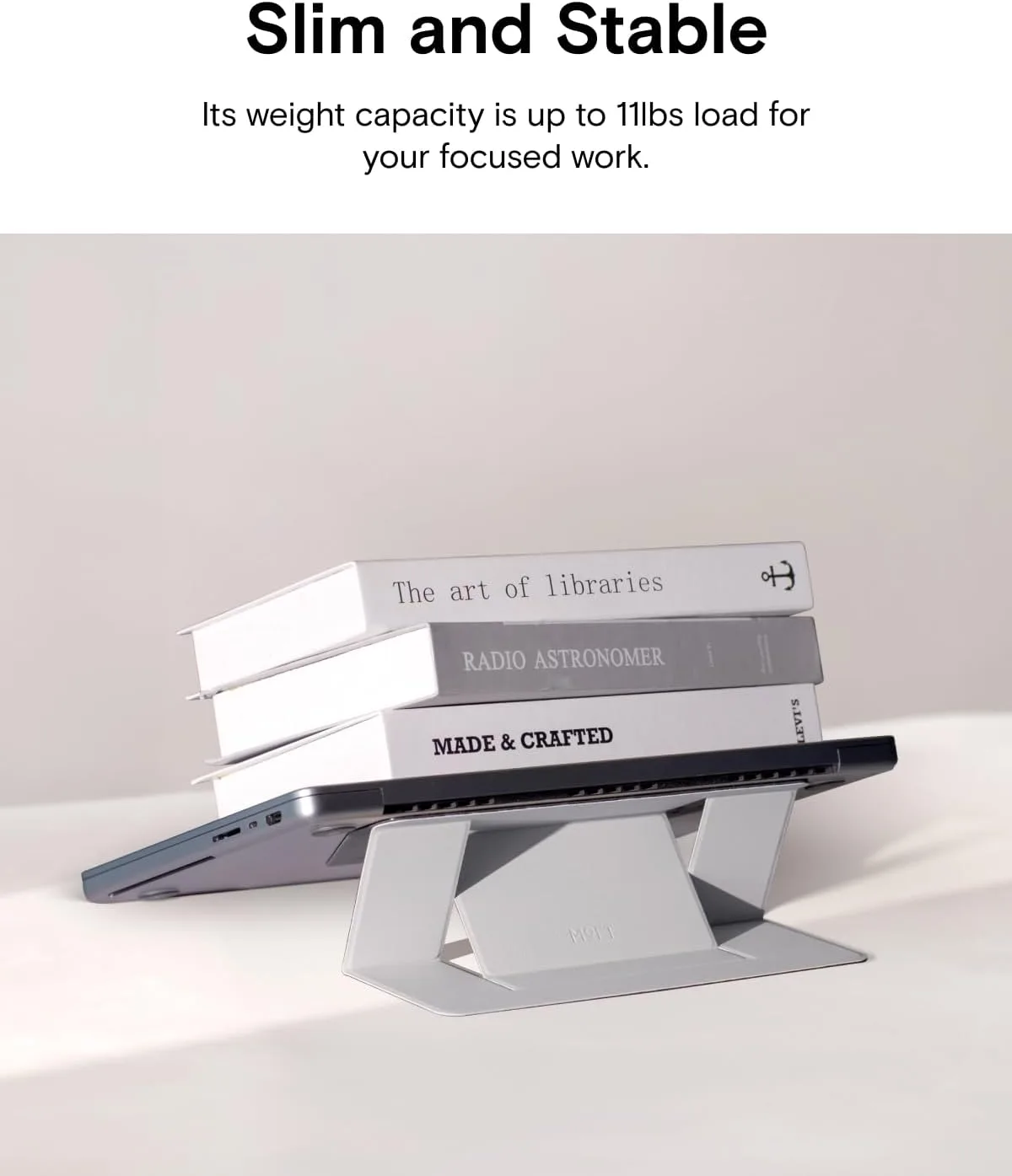 MOFT Invisible Laptop Stand, Stick-On Portable Laptop Riser for Mobile Work