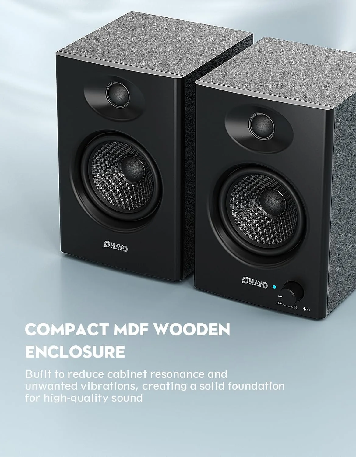 OHAYO 60W Computer Speakers, Bluetooth 5.3, Stereo 2.0, 1 Pair, Black