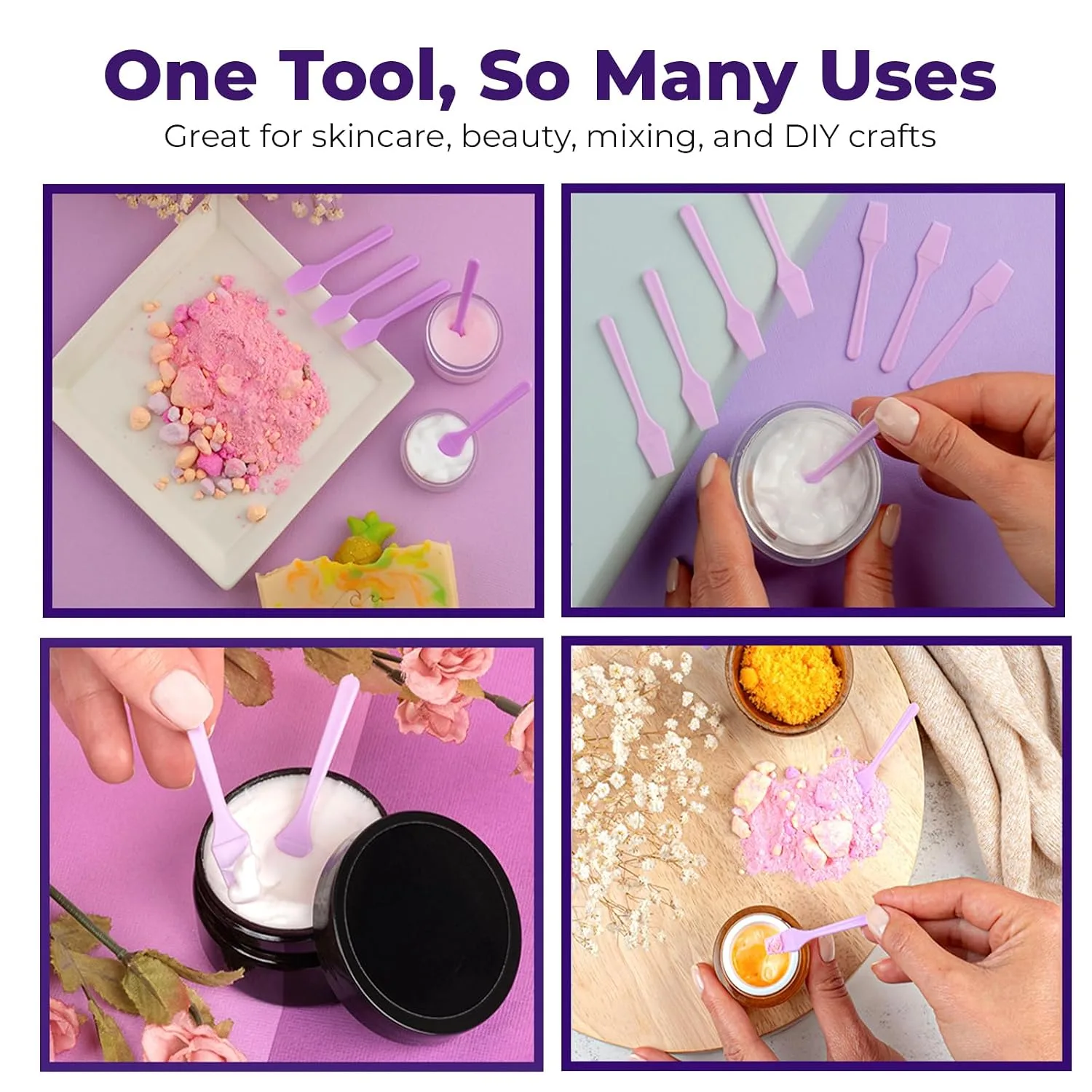 Kopperko Mini Face Spatula, 2.5 Inch, 100 Pack, Purple