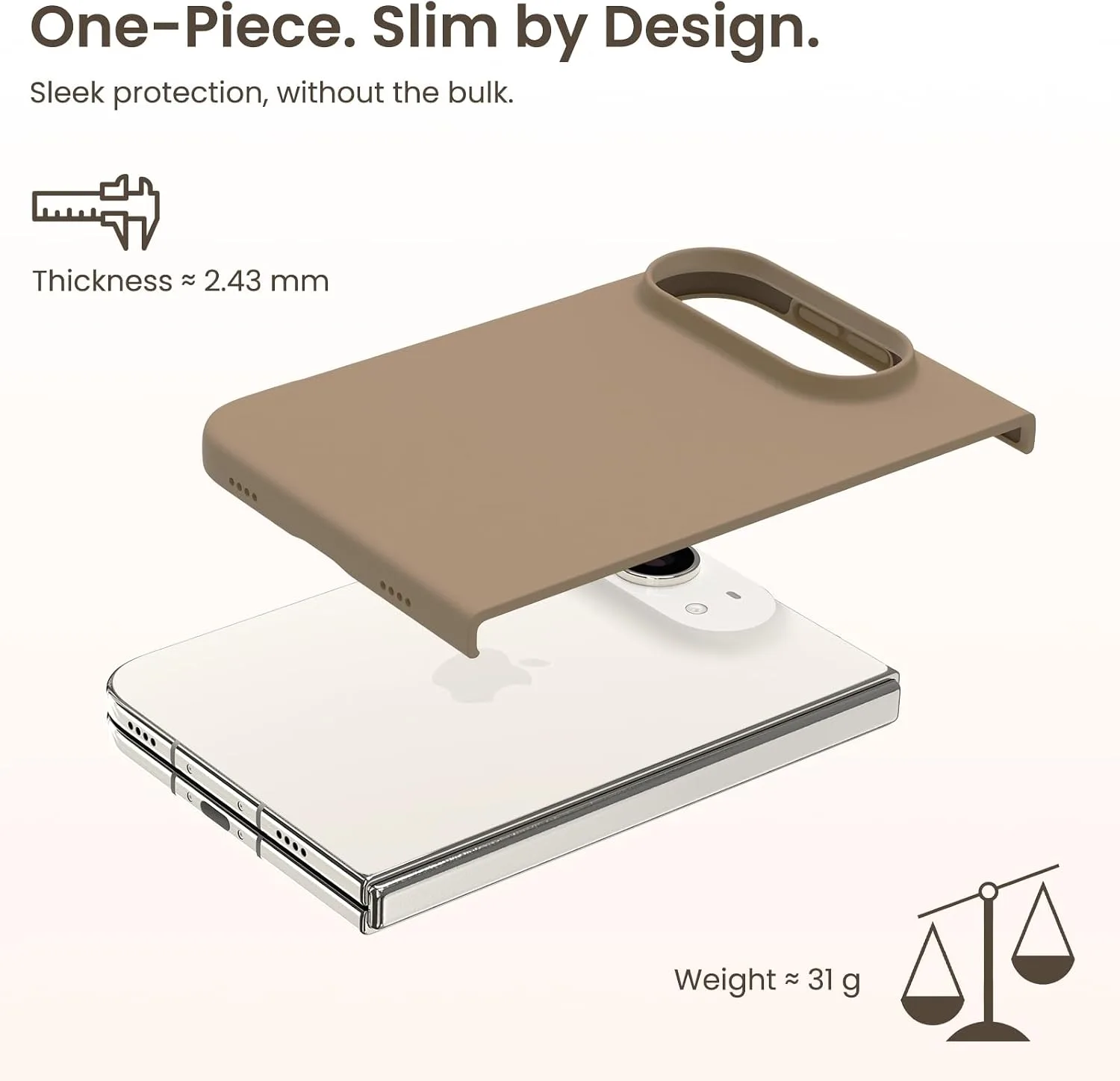 ORNARTO for iPhone Duo Case,Magnetic Slim Liquid Silicone,Brown