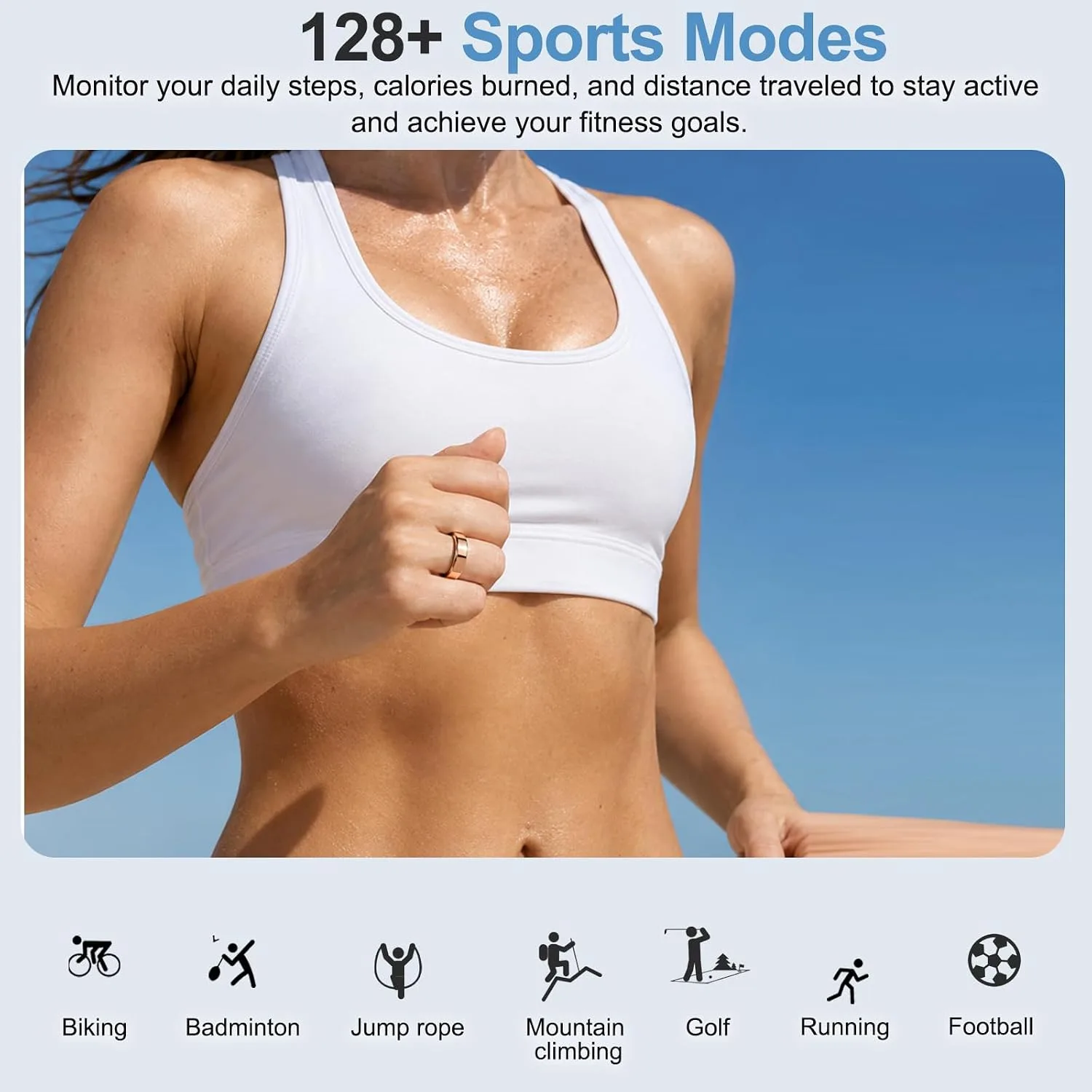 Smart Ring for Women Fitness Ring Health Ring, No Subscriptio Black 9#