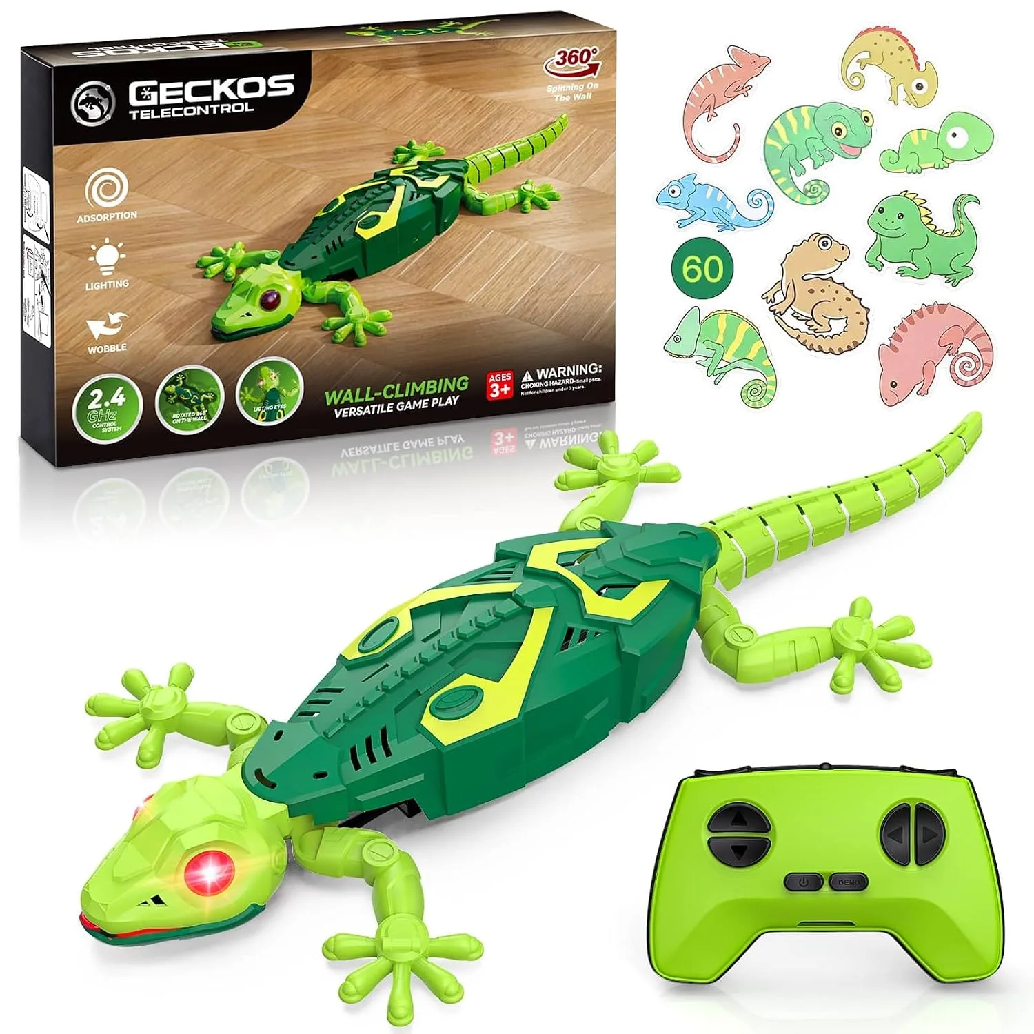 Envyvip RC Wall Climbing Gecko, Rechargeable Remote Control Lizard for Kids Ages 3+