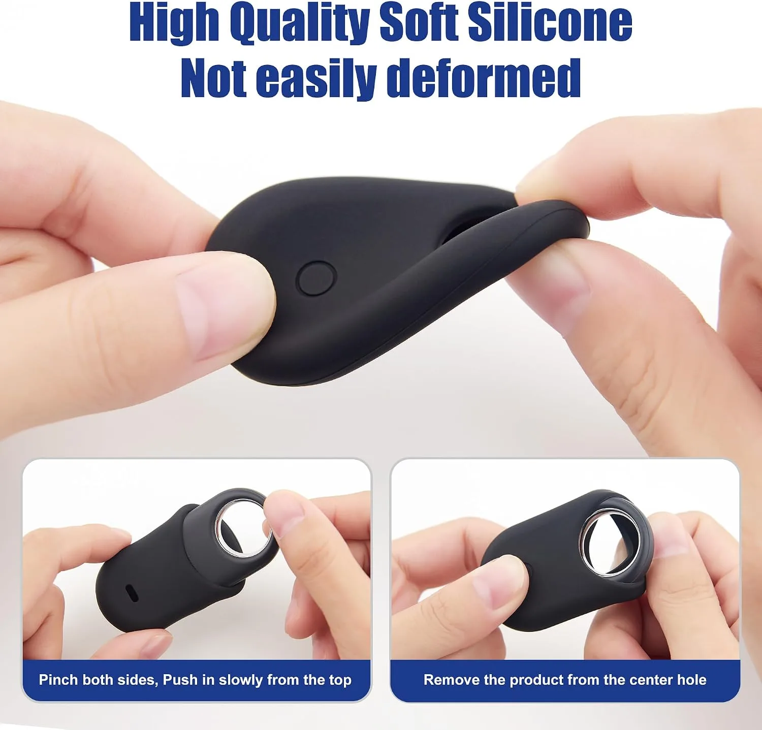 for Samsung SmartTag2 Case, [4 Pack] Silicone Holder for Galaxy Smart tag 2 Keychain Full Body Shockproof, Anti-Scratch for Backpacks, Car Keys, Dog Collars, 2Black/2White