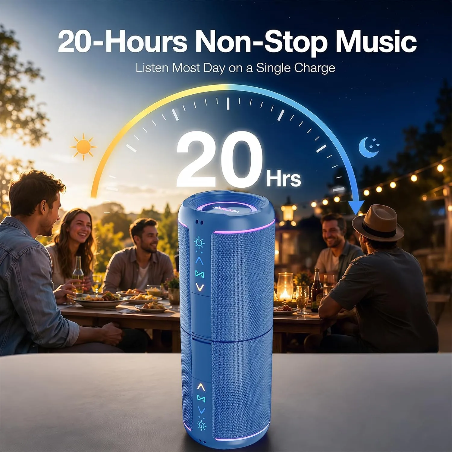 Magnetic 2-in-1 Portable Bluetooth Speaker, 24W Split Stereo Sound with TWS, Bluetooth 5.4, IPX6 Waterproof, 20-Hour Playtime,7 LED Light Modes, Wireless Speaker Perfect for Party Home Beach Outdoor