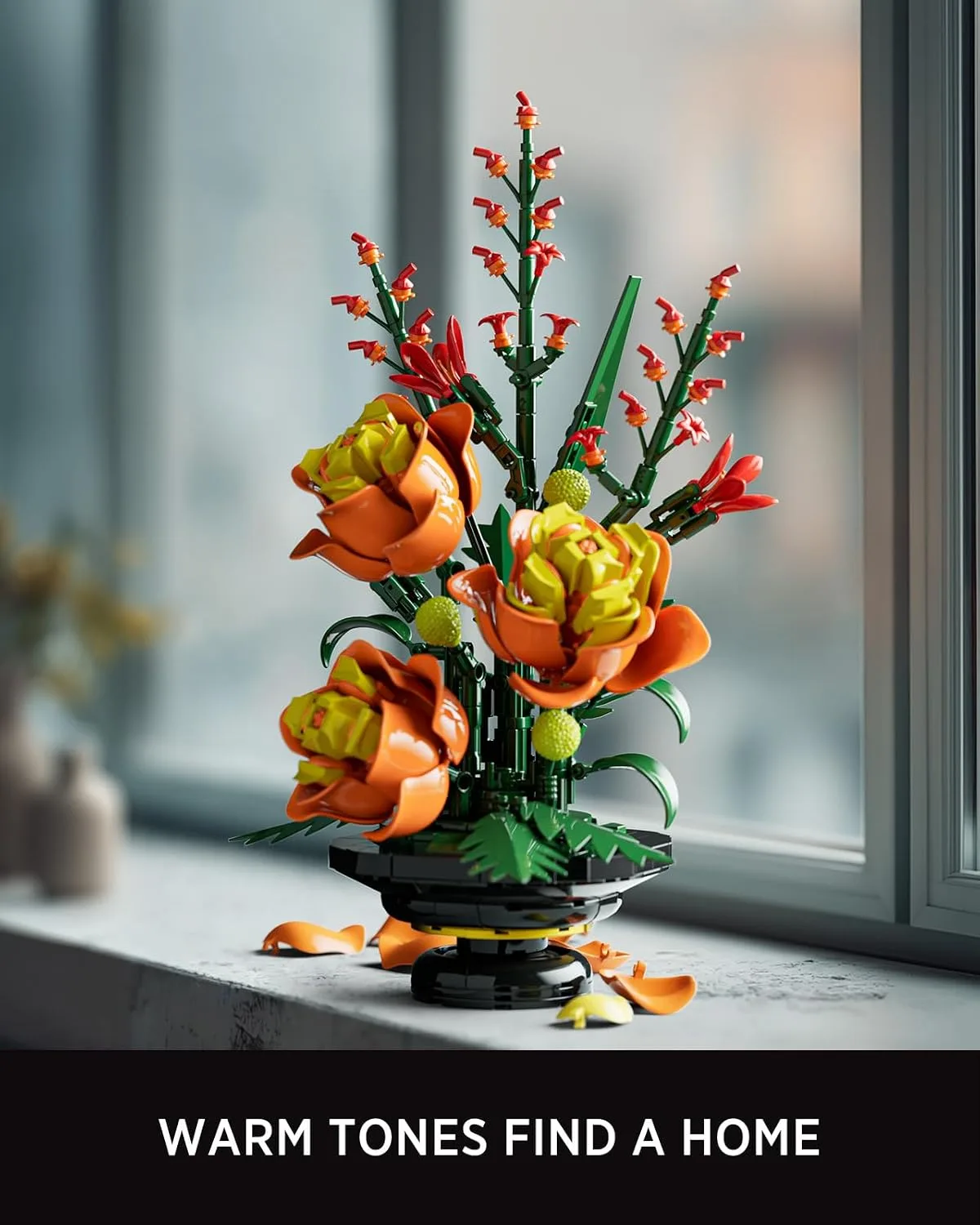 Nifeliz Brilliant Rose Flower Building Set, Bloom Up Series, NF10397
