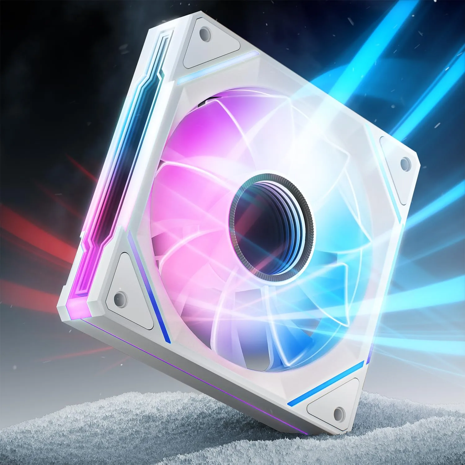 AsiaHorse AMICI-5GT RGB PC Fans, Infinity Mirror ARGB Fans HDB Bearing Fan Speeds Up to 1800 RPM with 24 LED Lights, Reverse Blade Fan Compatible Motherboard Aura SYNC (Not Wireless Connection)