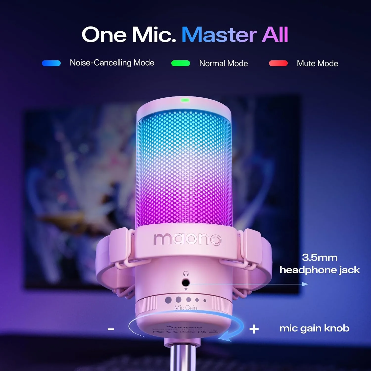 MAONO DGM20S USB Microphone for PC with Clear Voice & Noise Reduction