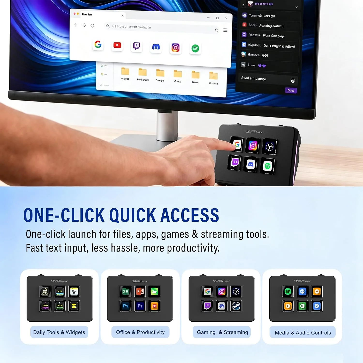 VSD Mini Macro Pad Shortcut Keypad, Stream Controller Streaming Deck
