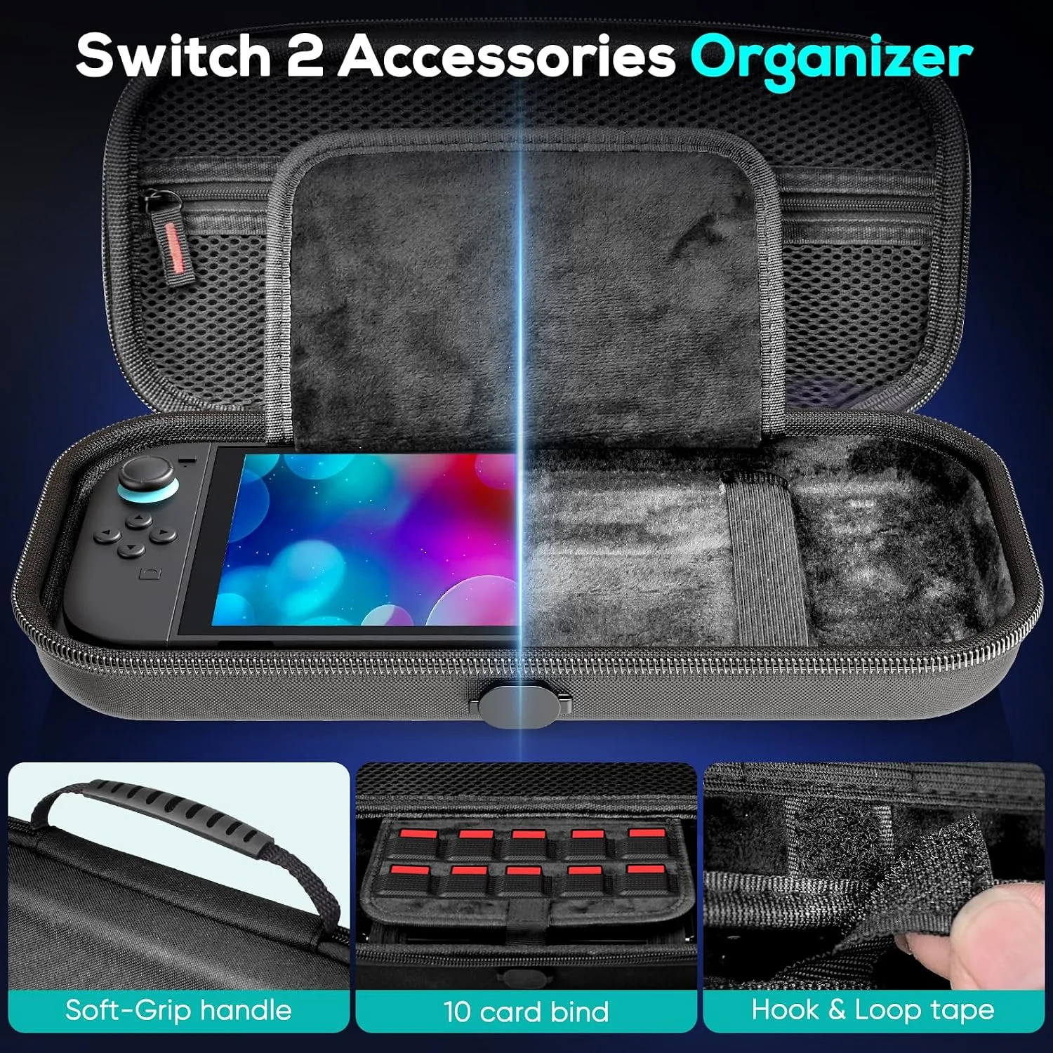 Auarte Switch Case for Switch 2 Console (2025)/OLED, [Charge Inside] Design