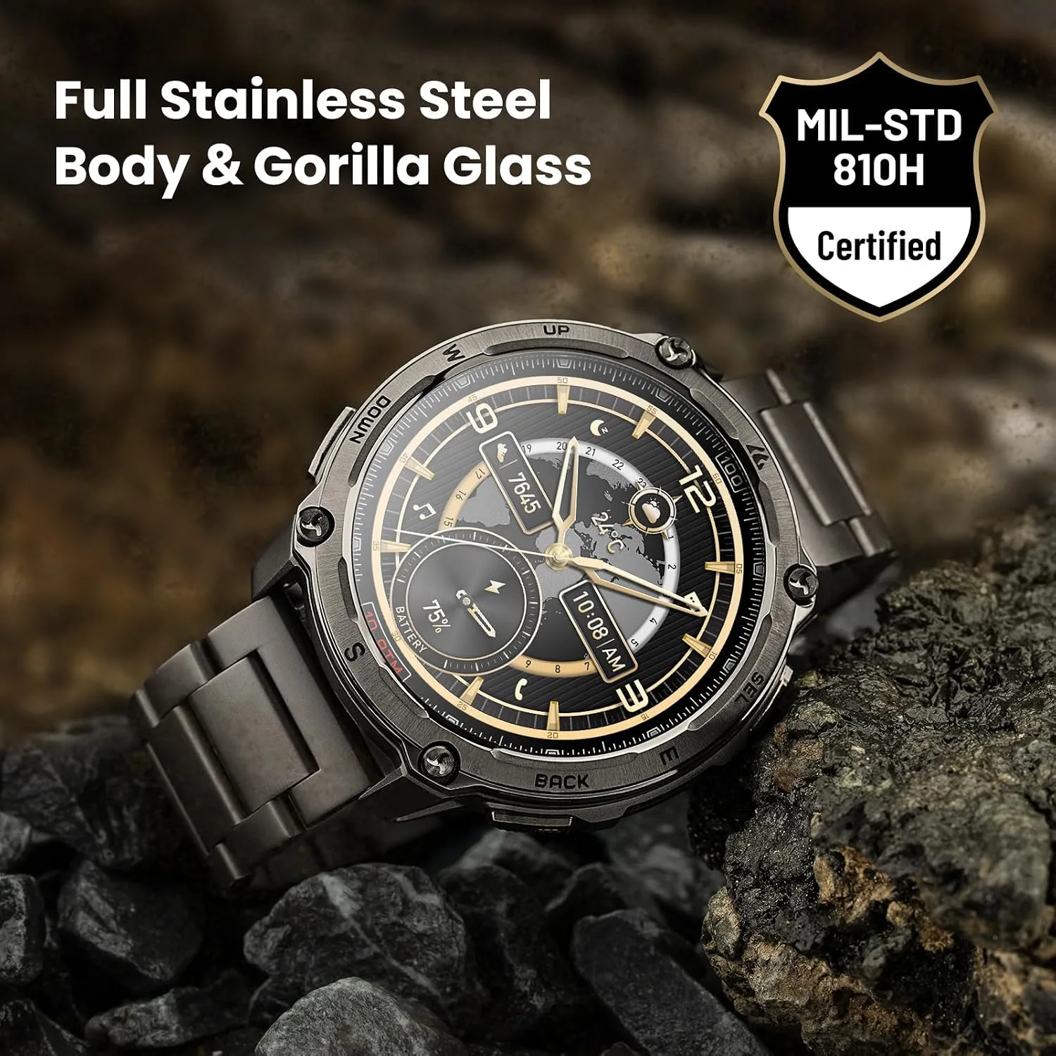 KOSPET Tank T4 Special Edition Smart Watch, Dual-Band GPS, Offline Maps