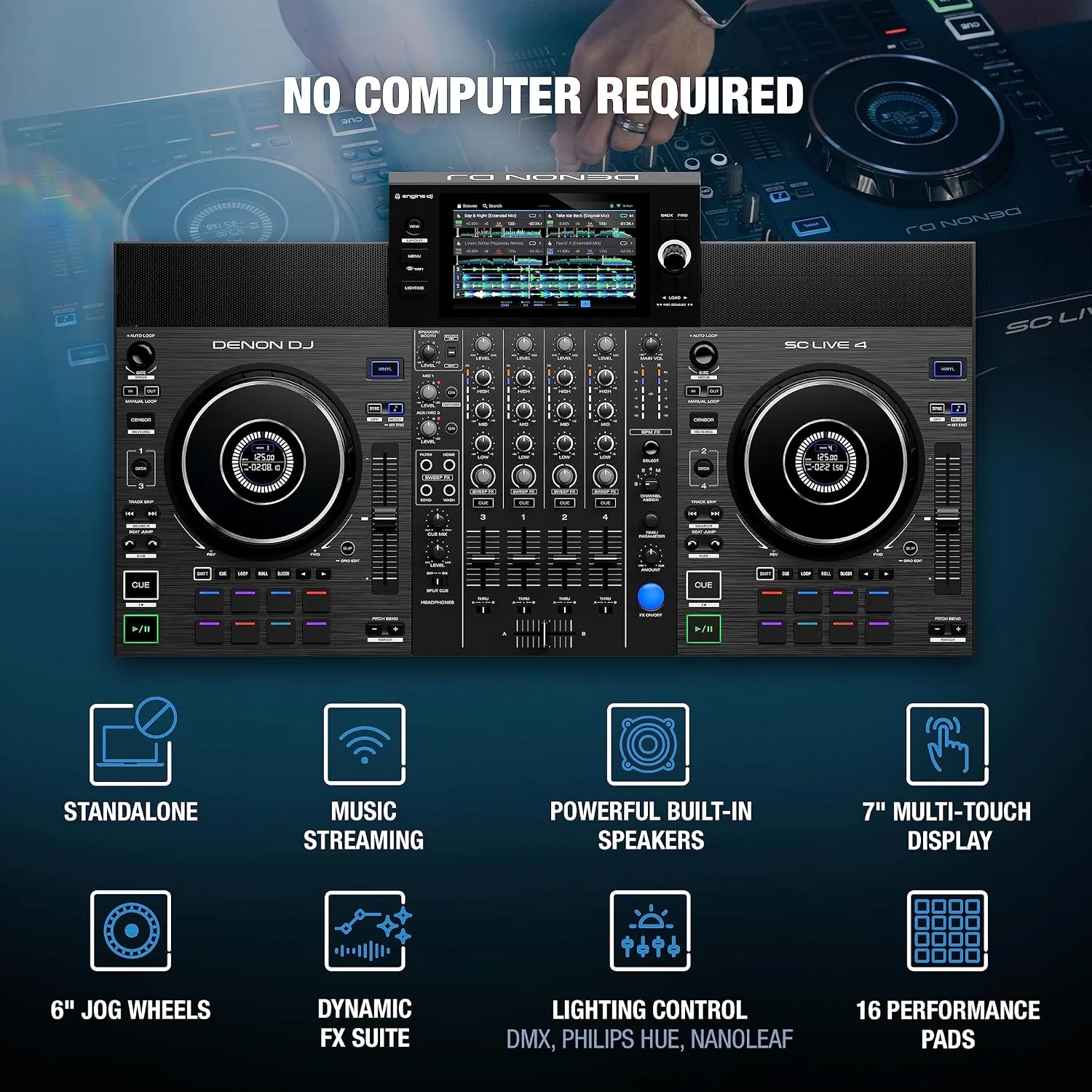 Denon DJ SC LIVE 4 Standalone DJ Controller Black