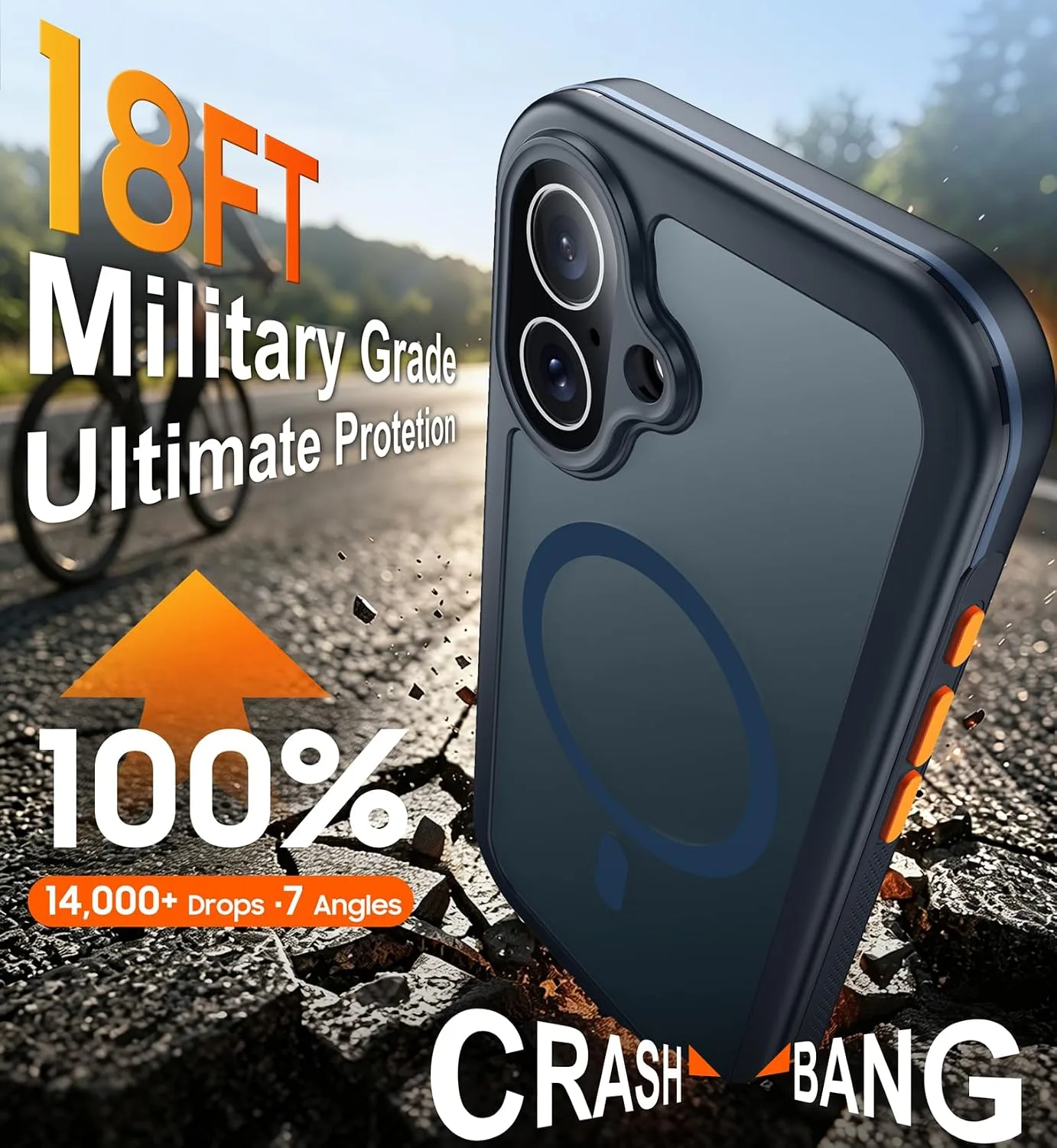Red2Fire for iPhone 17 Case with Built-in Screen Protector &Camera Protector, Compatible with MagSafe, Military Grade Drop Proof, Full-Body Bumper Shockproof Dustproof Phone Cover 6.3" Blue