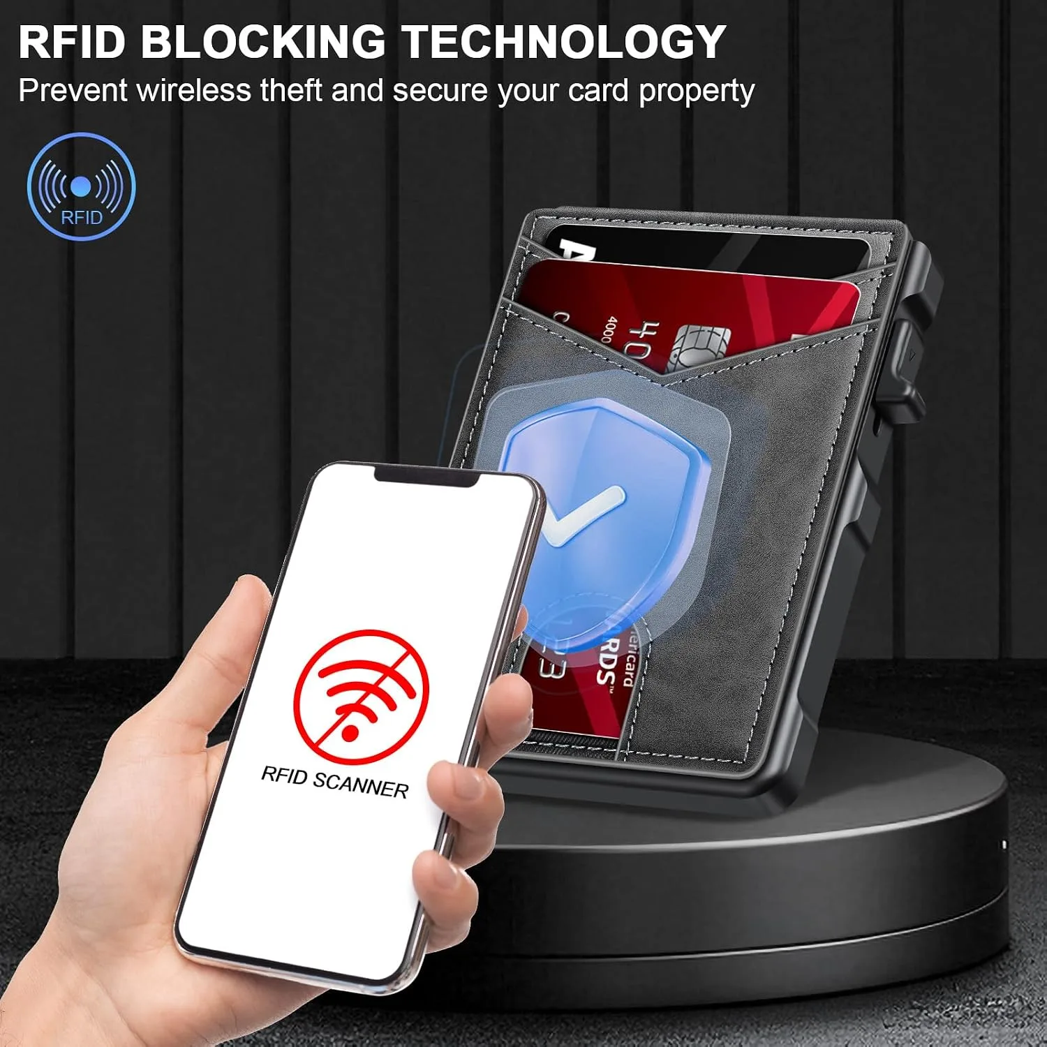 Airtag Wallet for Men Smart Wallet for Air Tag RFID Blocking Minimalist