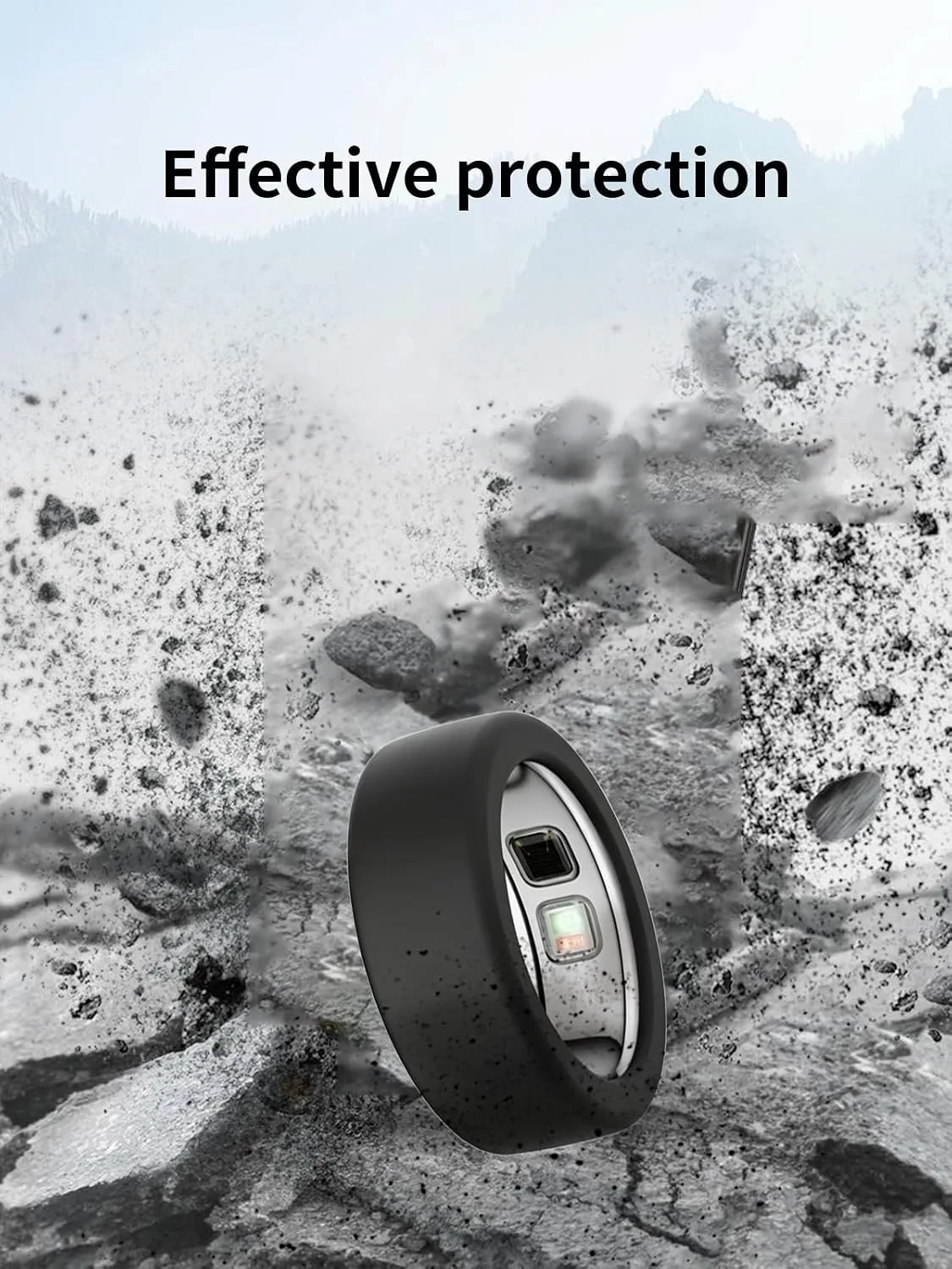 (4 Pack) BOVUGAC for OURA Ring5 Silicone Ring Protector Case.(Size:6~9)