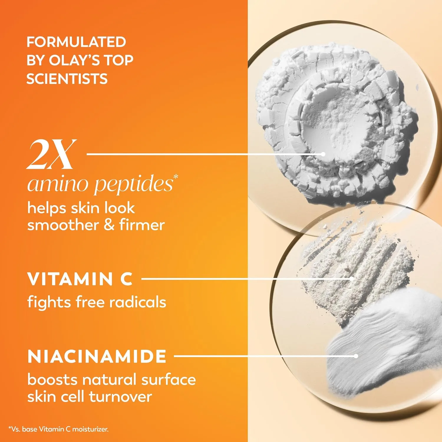 Olay, Vitamin C MAX Face Moisturizer, Brightening Cream for Women, Hydrating, Evens Tone, Dark Spot and Hyperpigmentation Reduction, Glowing Skin Care - Niaciniamide, Peptides, 1.7 Ounce