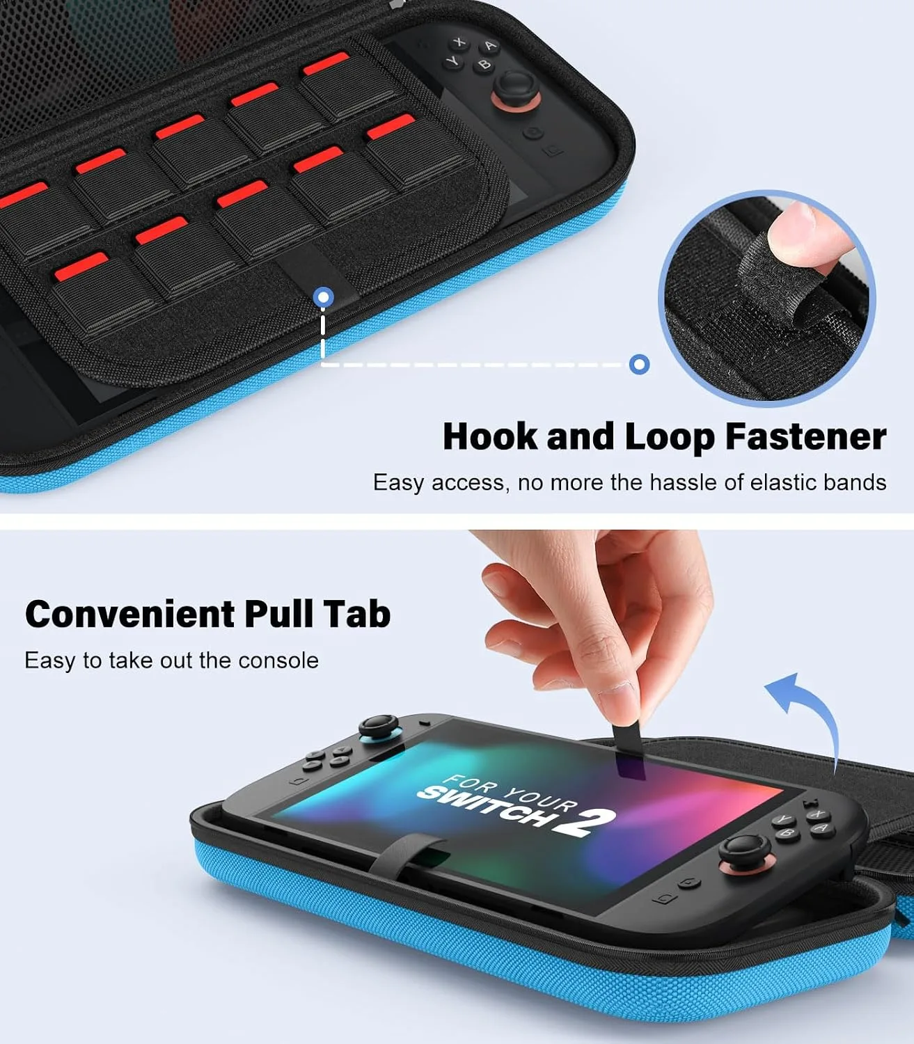 MoKo Carrying Case for Nintendo Switch 2 2025 Holds 10 Cartridges w/Pockets