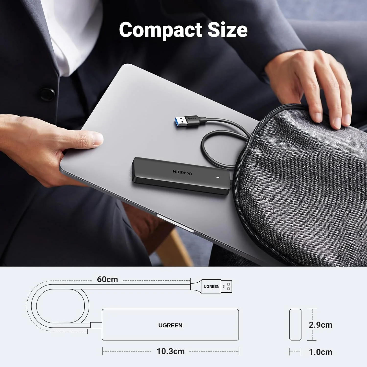 UGREEN USB 3.0 Hub, 4 Ports USB A Splitter Ultra-Slim USB Expander, 2 ft