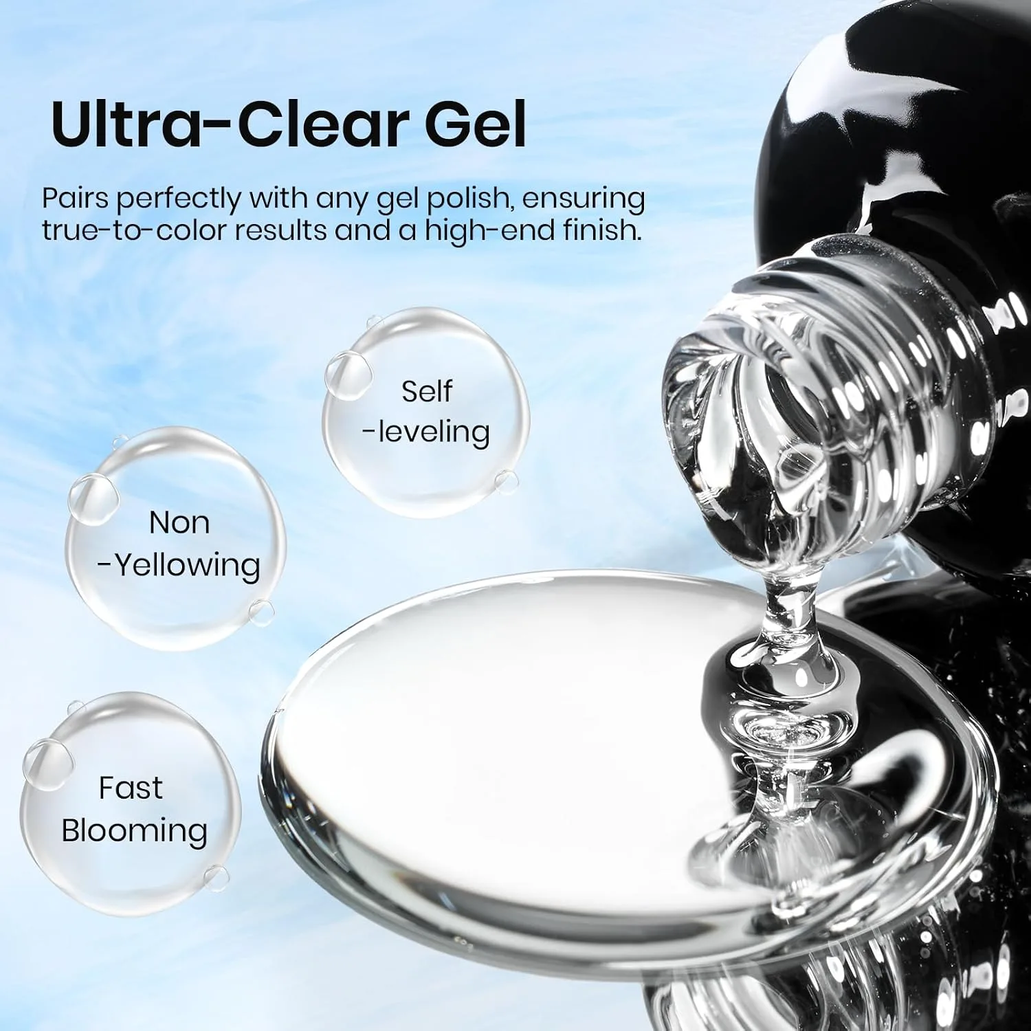 Beetles Blooming Gel 15 ml Clear UV Gel Polish Nail Art for Tortoise Nails