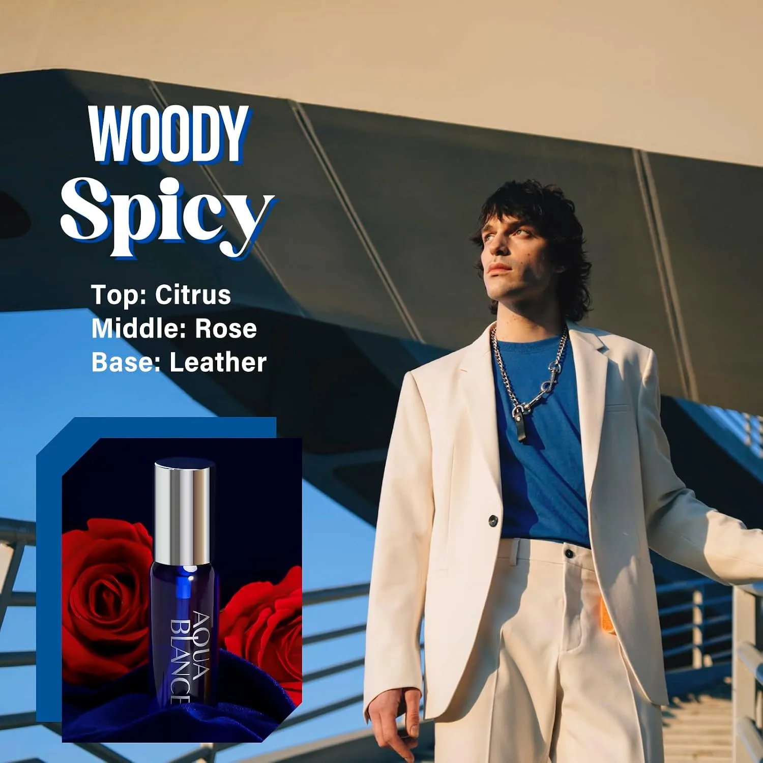 AQUA BLANCE Body Spray For Men, 2.1 Fl Oz/60 ML, Travel Size 3-Pack Set