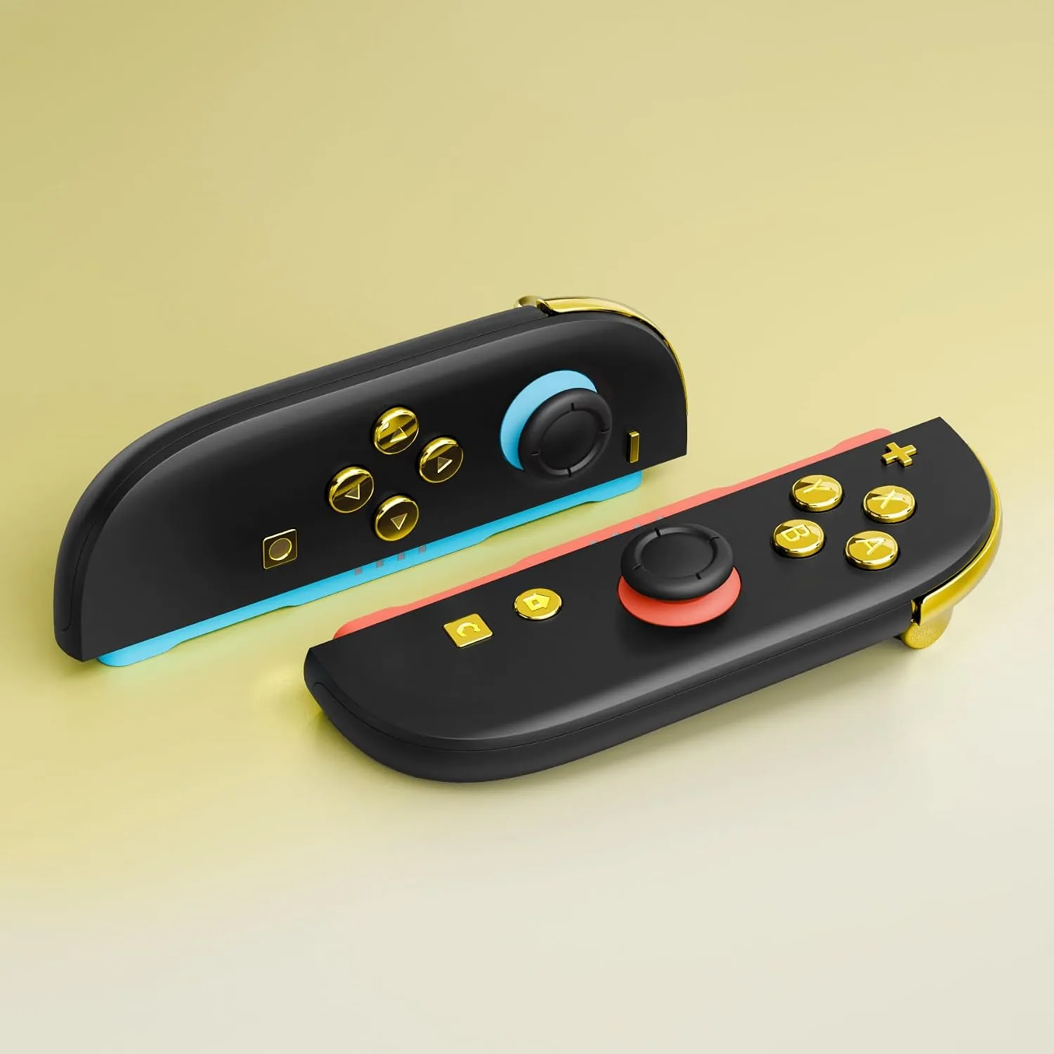 eXtremeRate DIY Replacement Full Set Buttons for Joycon 2, Custom ABXY Direction Keys Dpad + - C Home Capture Release L R ZR ZL Trigger Buttons for Nintendo Switch 2 Controller - Chrome Gold