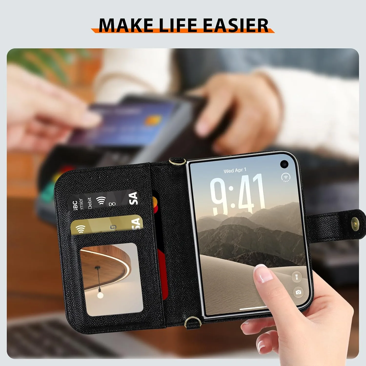 Wallet Phone Case Crafted for iPhone Duo Black