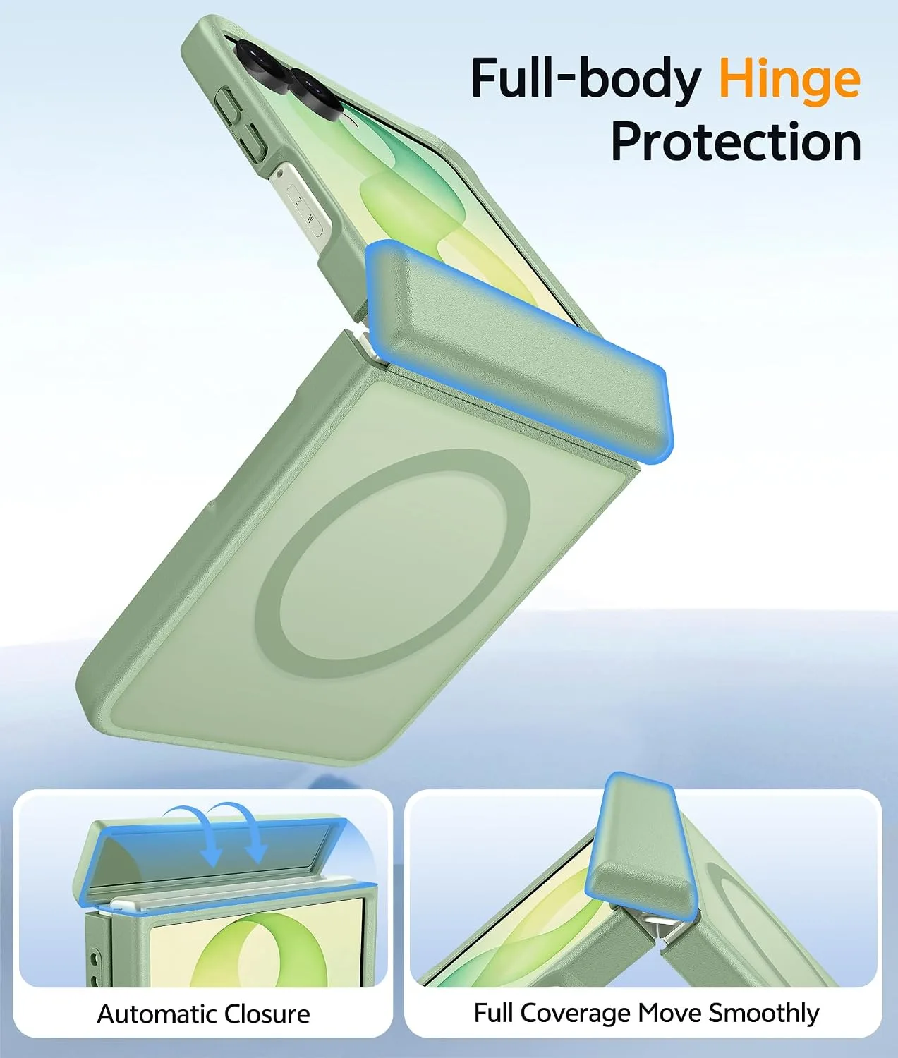 FNTCASE for Samsung Galaxy Z Flip 8 Case, Fit for Magsafe, Hinge Protection