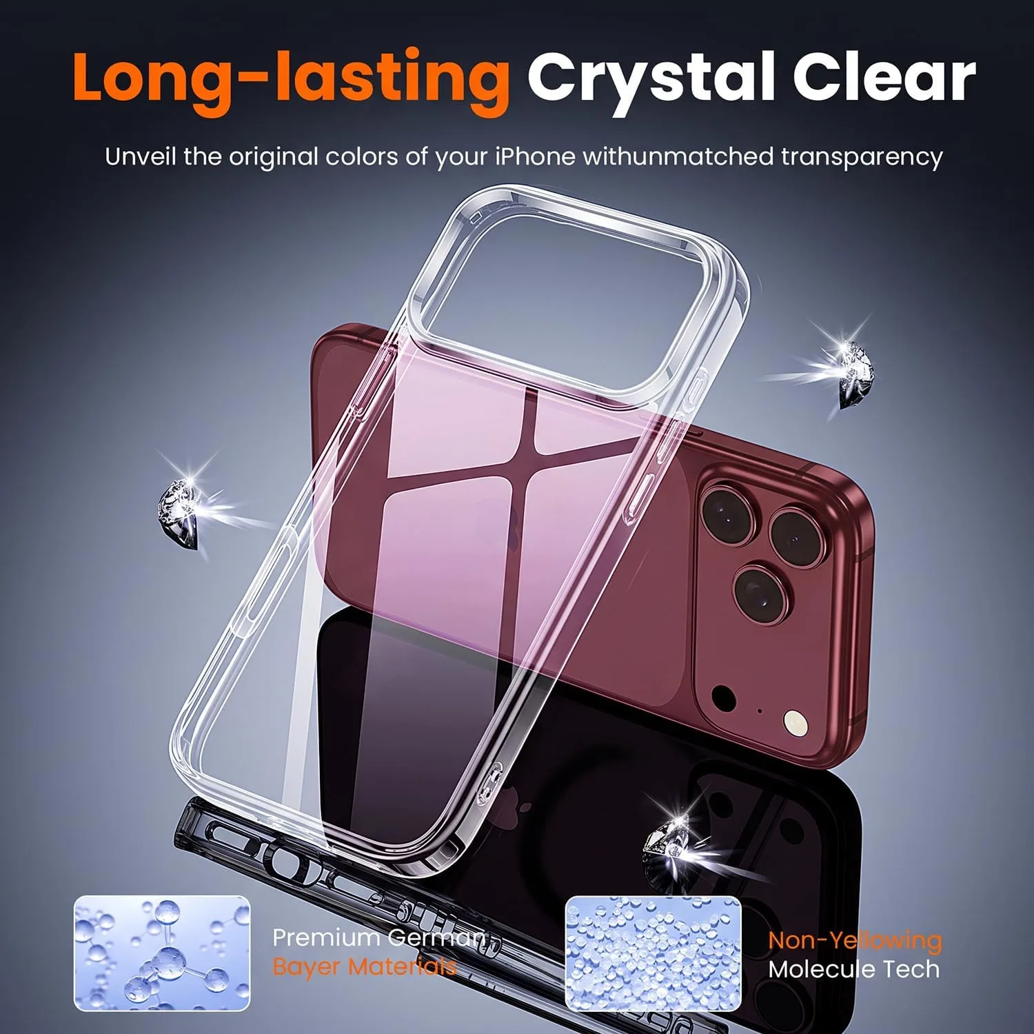 toushion 3 in 1 for iPhone 18 Pro Max Case Transparent