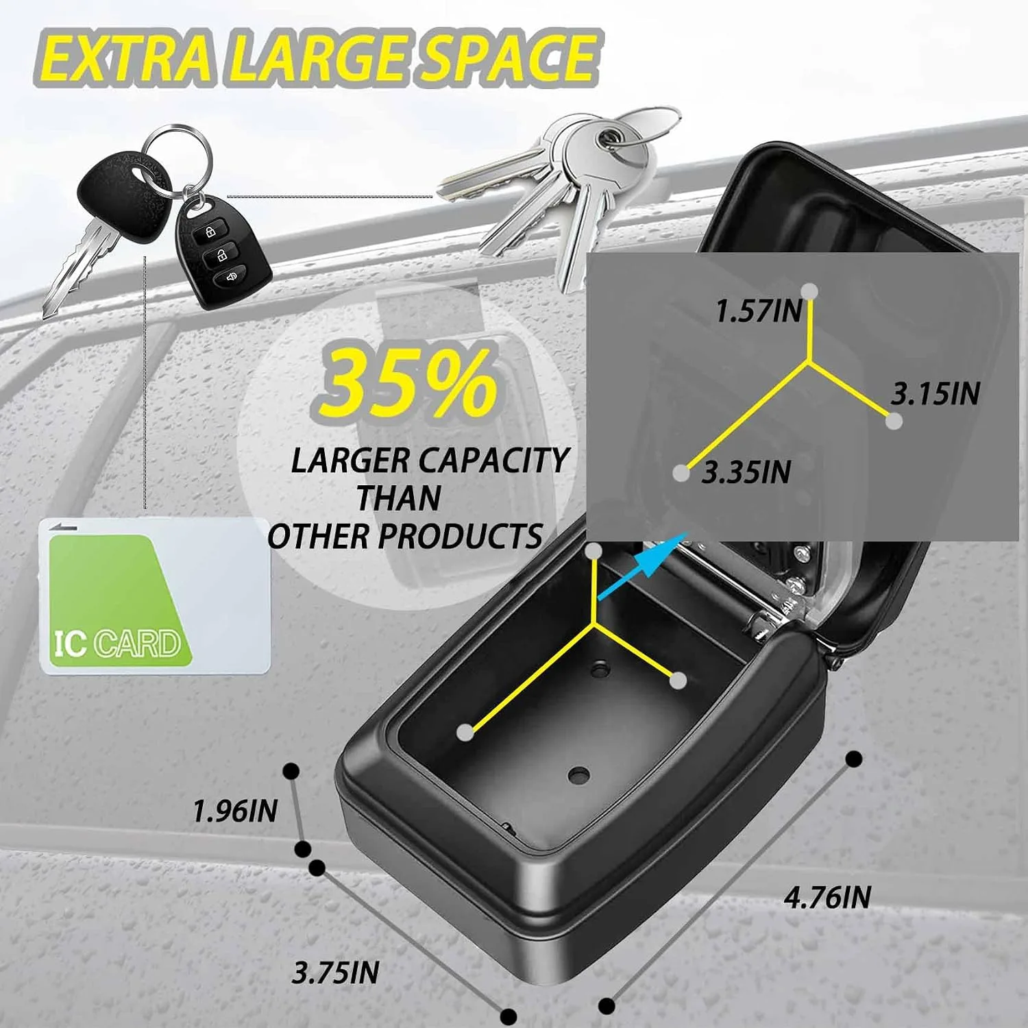 Upgrade SL-591 Car Key Lock Box,Window Lock Box for Turo,Key Lock Box