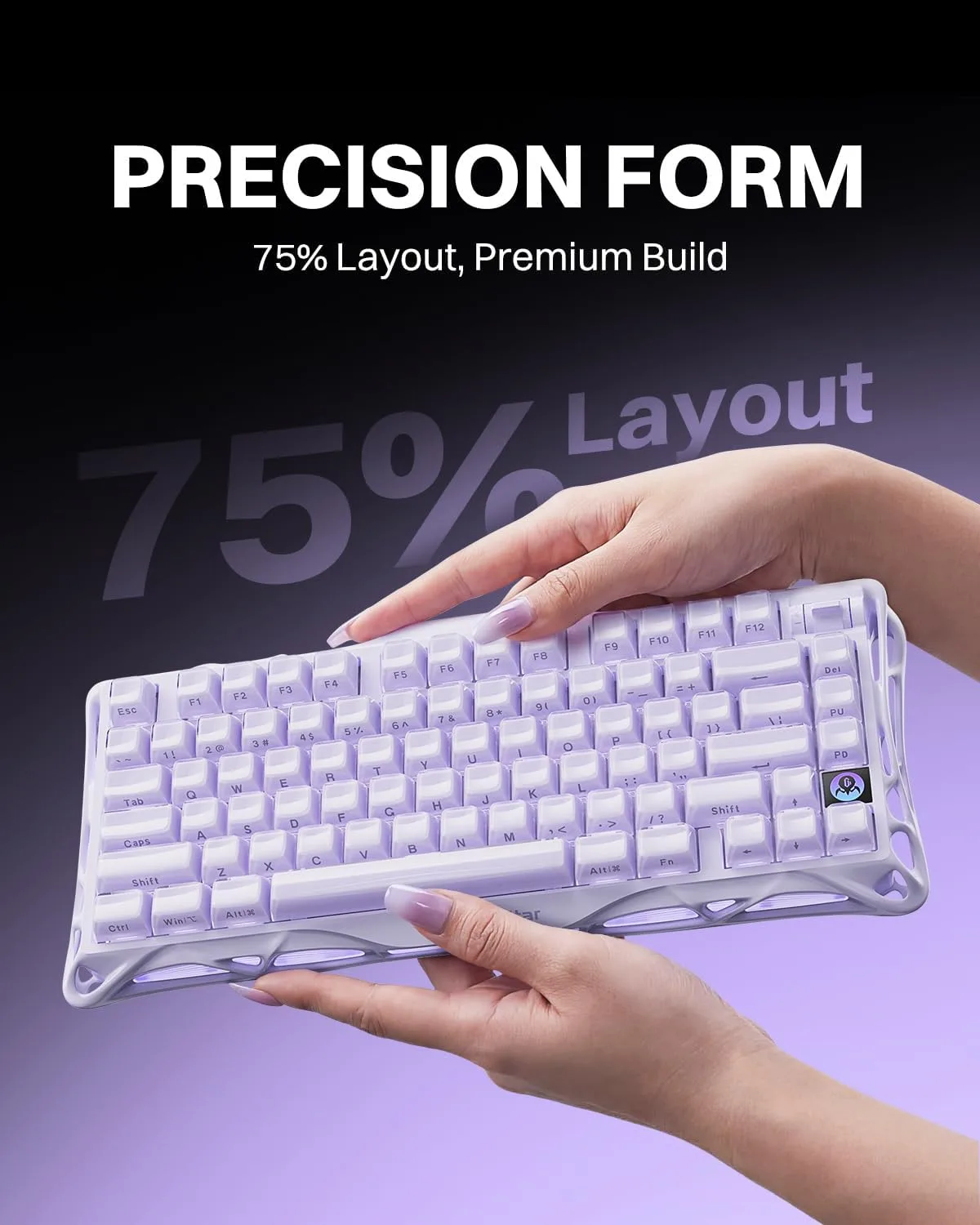 GravaStar Mercury K1 75% Wireless Mechanical Gaming Keyboard RGB Backlit
