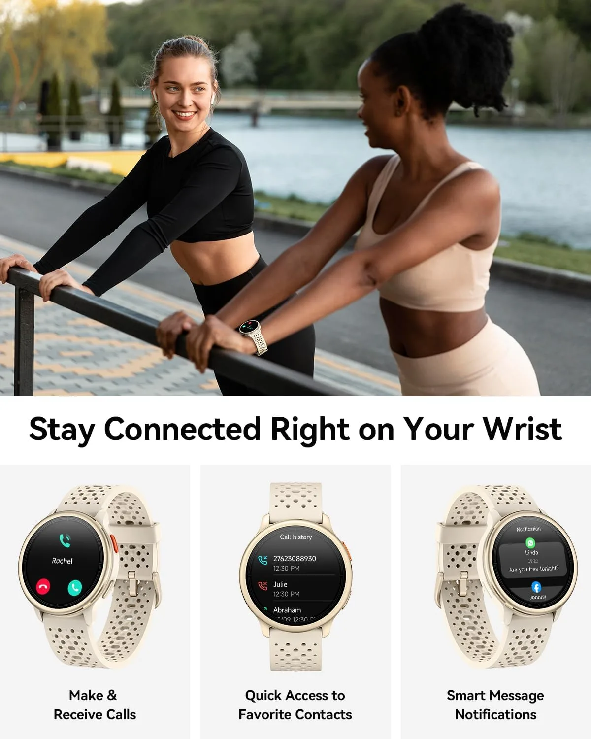 Quican Smart Watches for Women & Men, Compatible with iPhone & Android