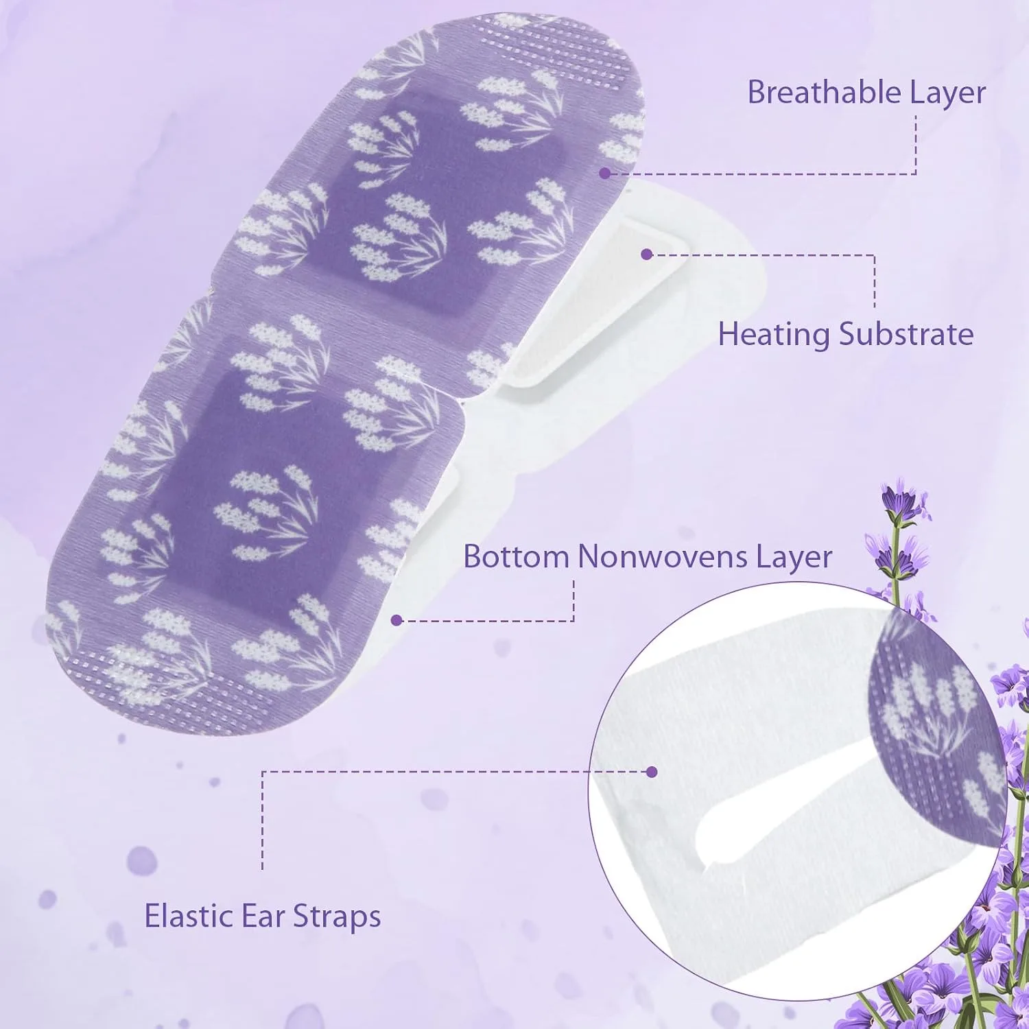 50 Pcs Steam Eye Masks for Dry Eyes Bulk Lavender Self Heated